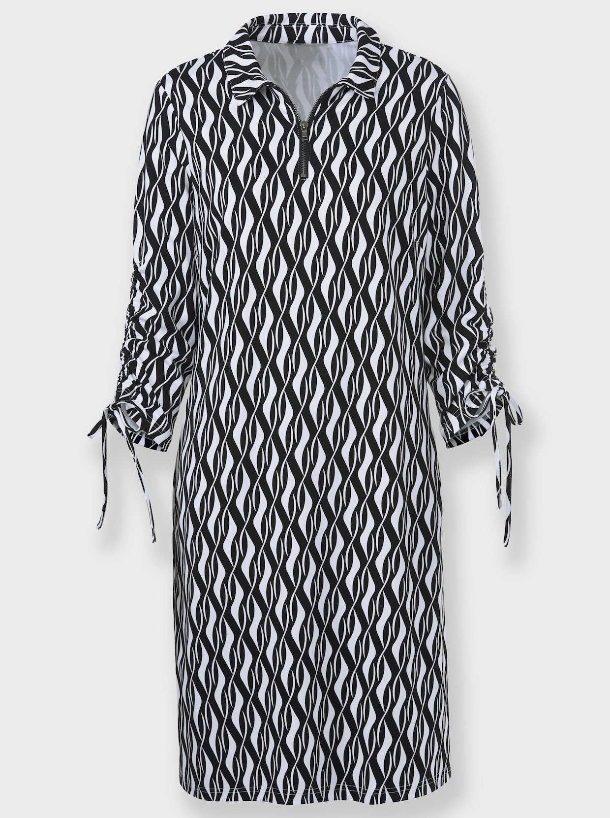 heine Robe en jersey - noir-blanc imprimé