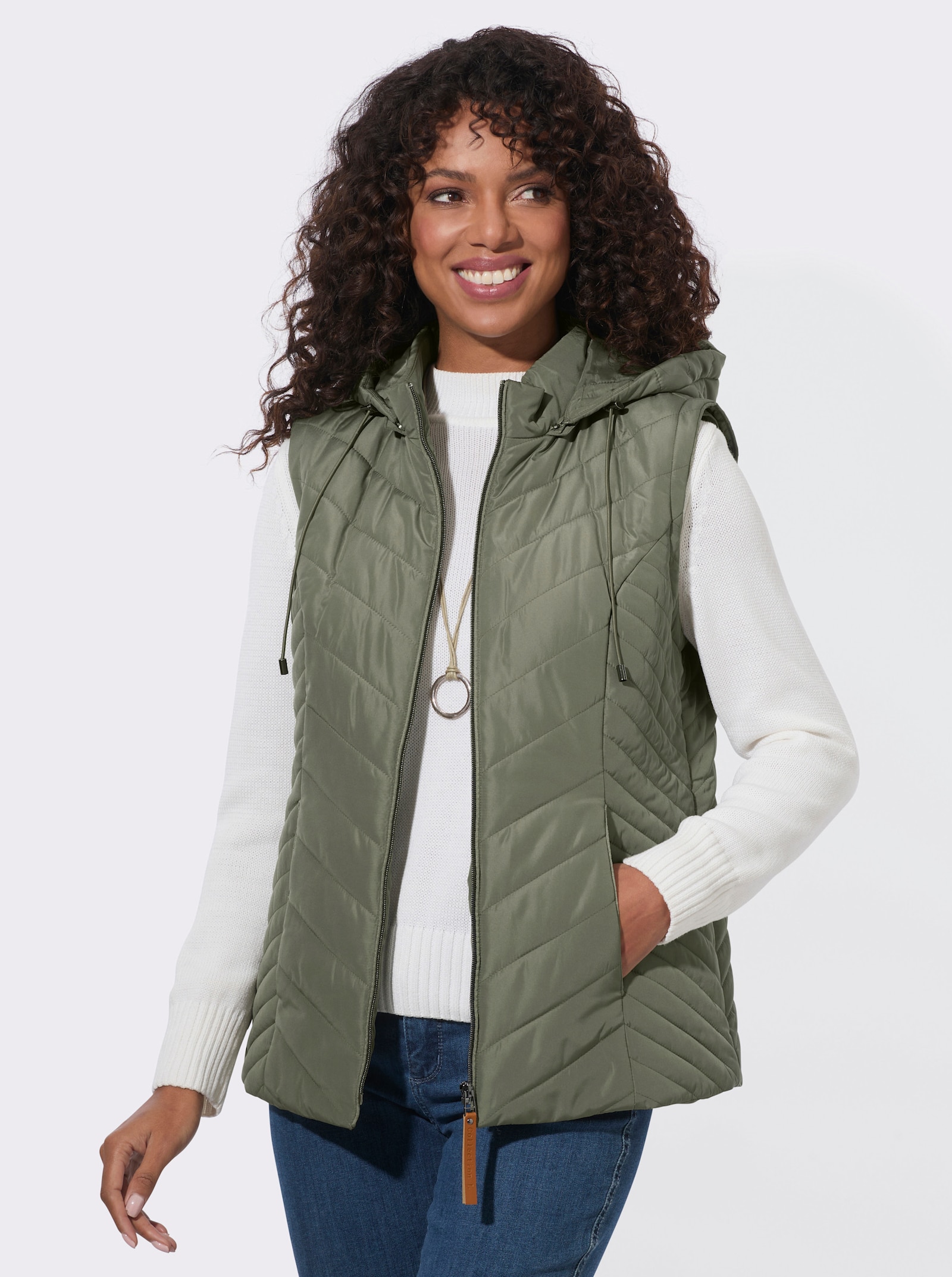 2-in-1-Jacke auch als Weste tragbar - khaki