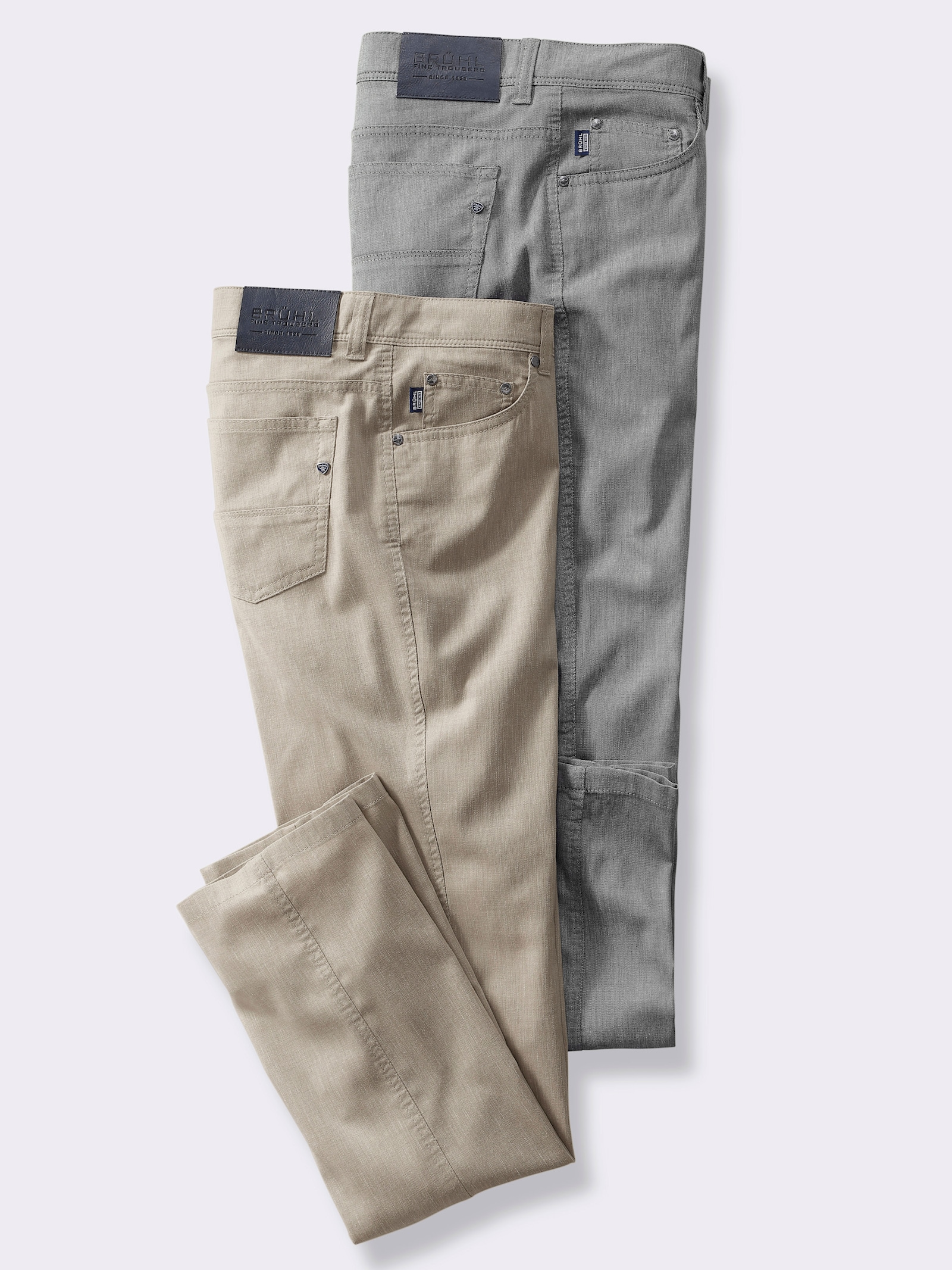 Brühl Hose mit Viskose- und Leinen-Anteil - beige-meliert