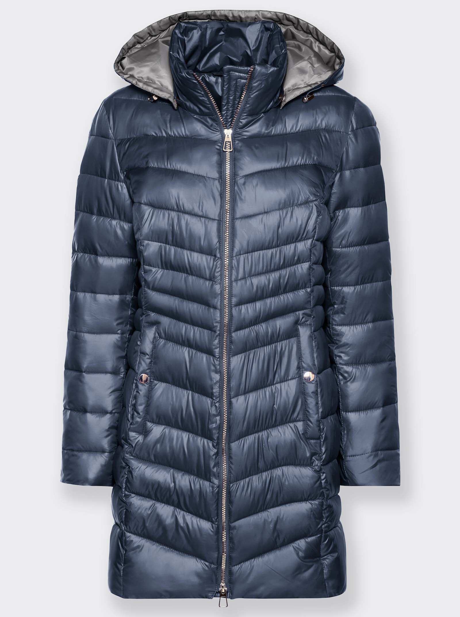 Steppjacke mit dezentem Glanz - rauchblau