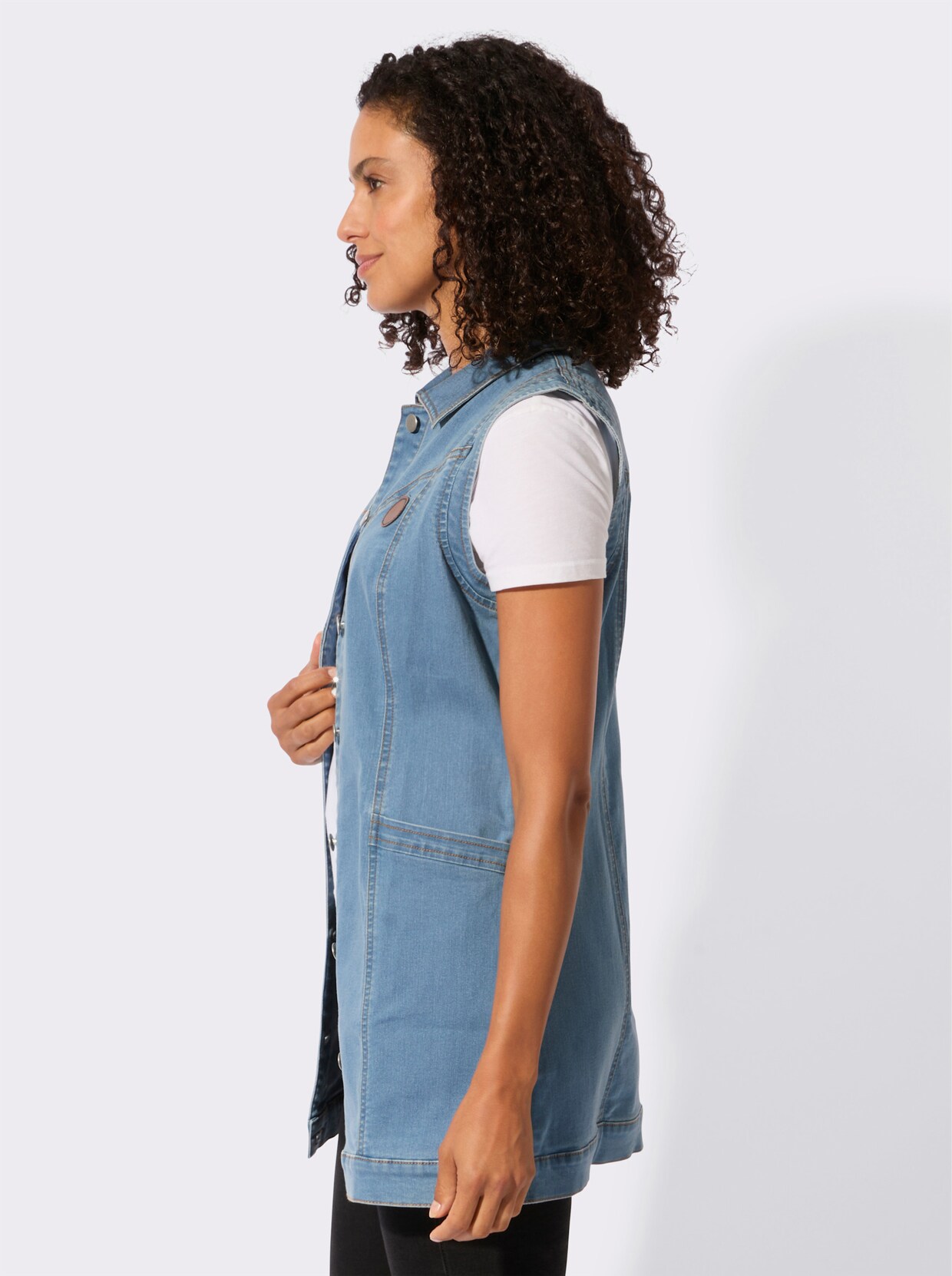 Jeansweste - blue-bleached