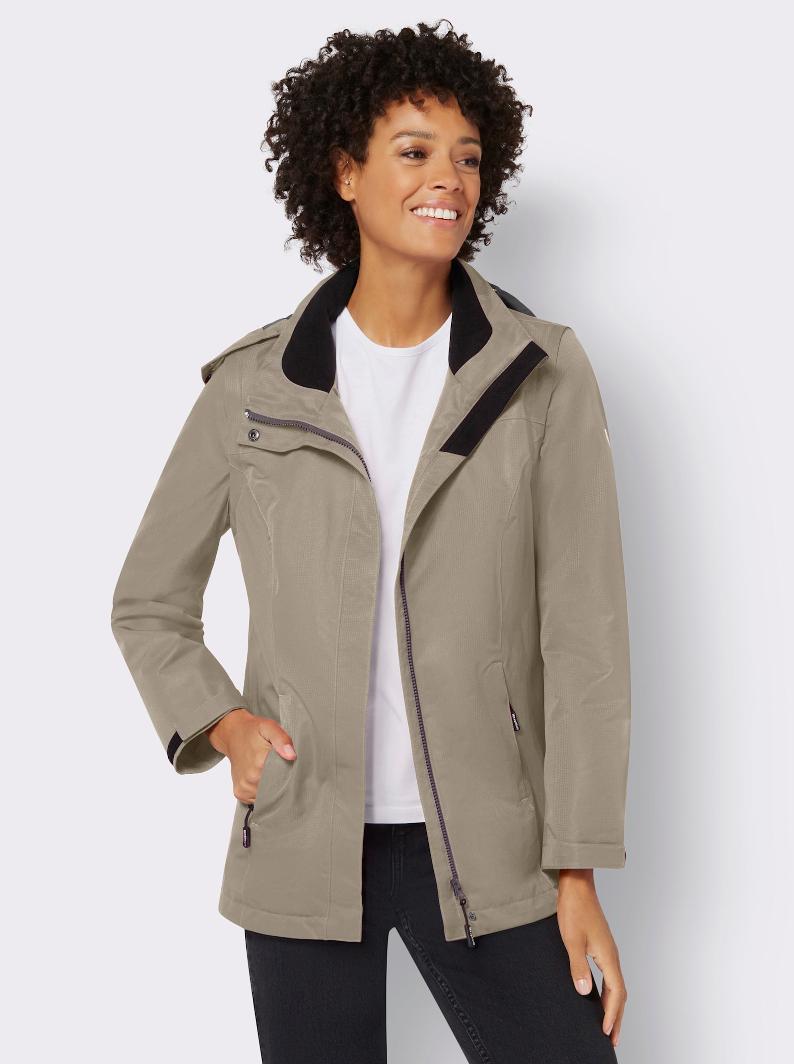2-in-1-Jacke in Microfaser-Qualität - schlamm