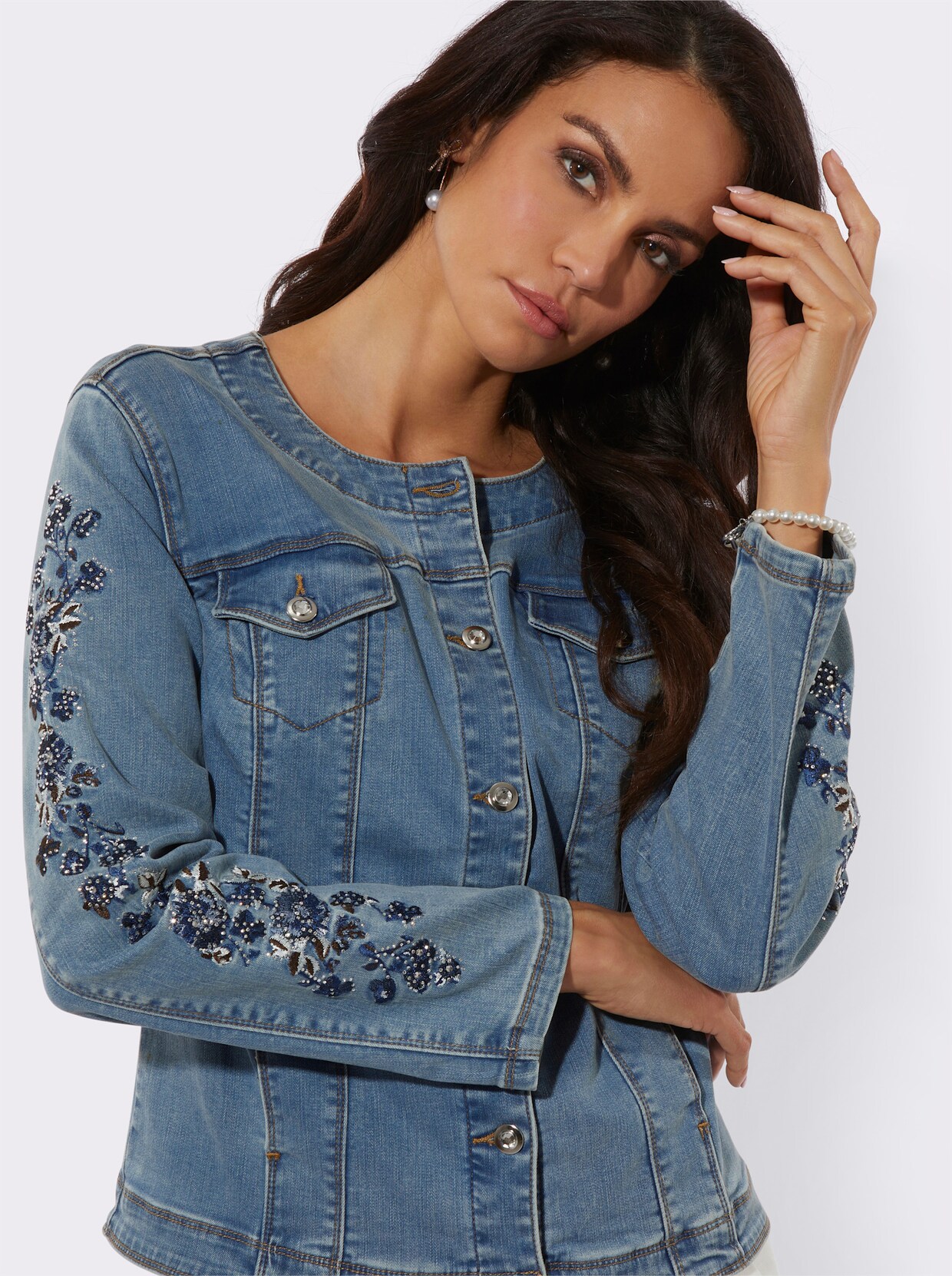 Jeansblazer - blue-bleached