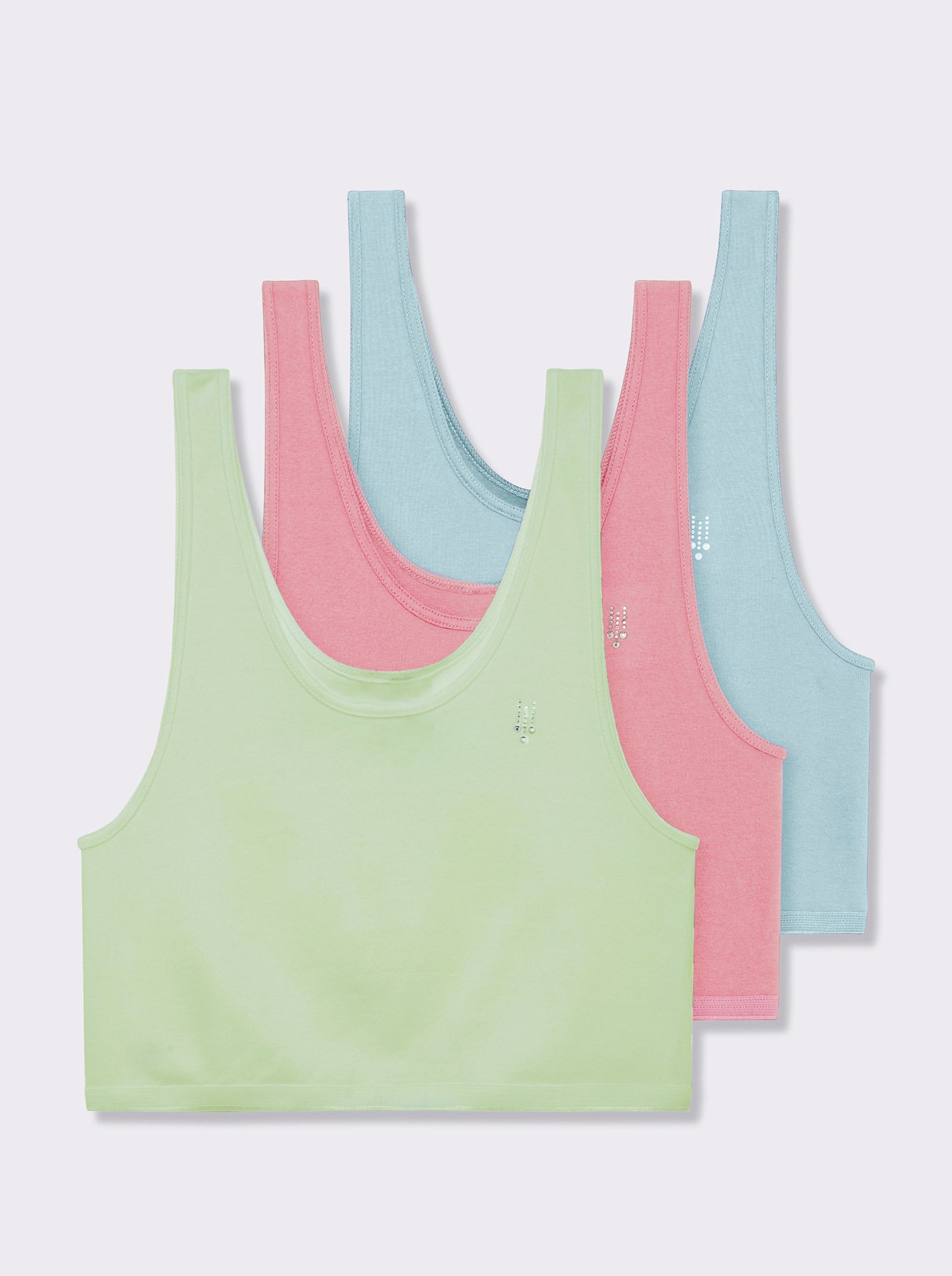 Speidel Bustier ohne Seitennähte - grün + koralle + blau