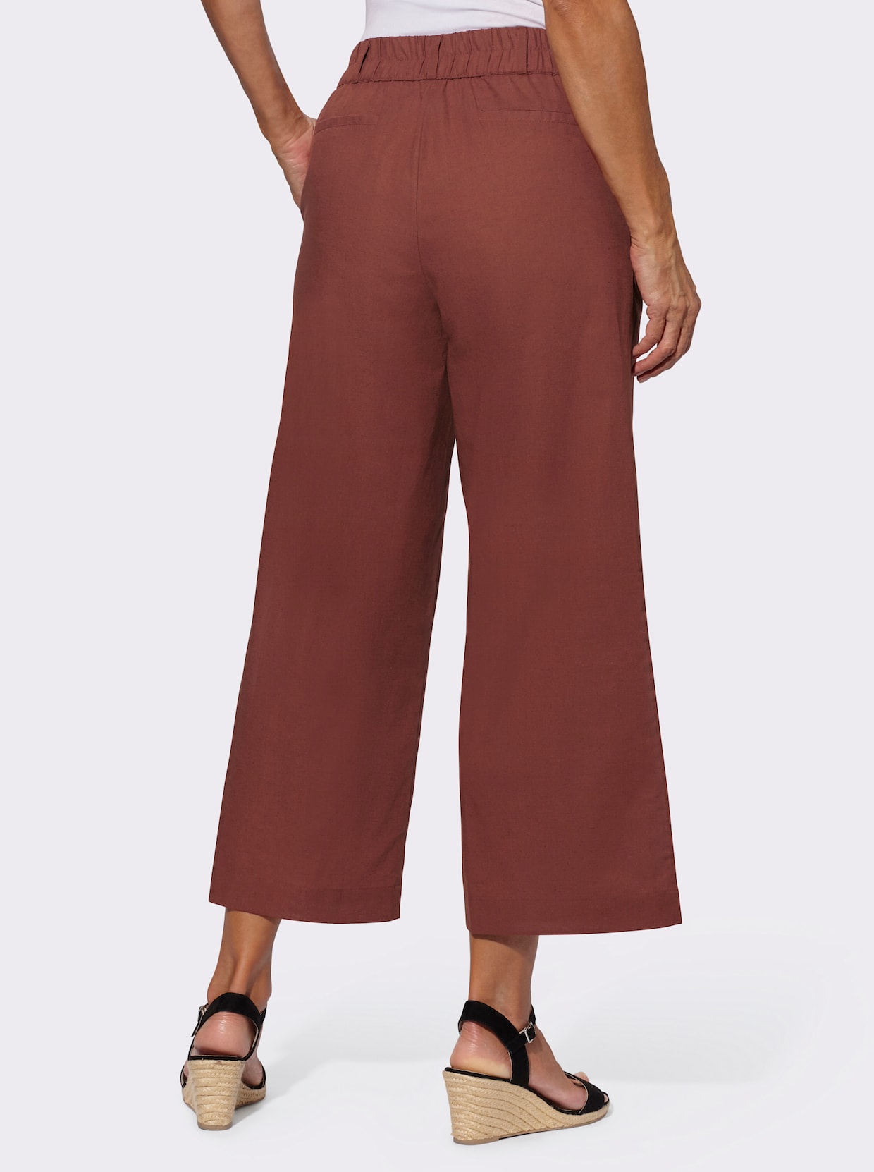 Pantalon large - marron rouge