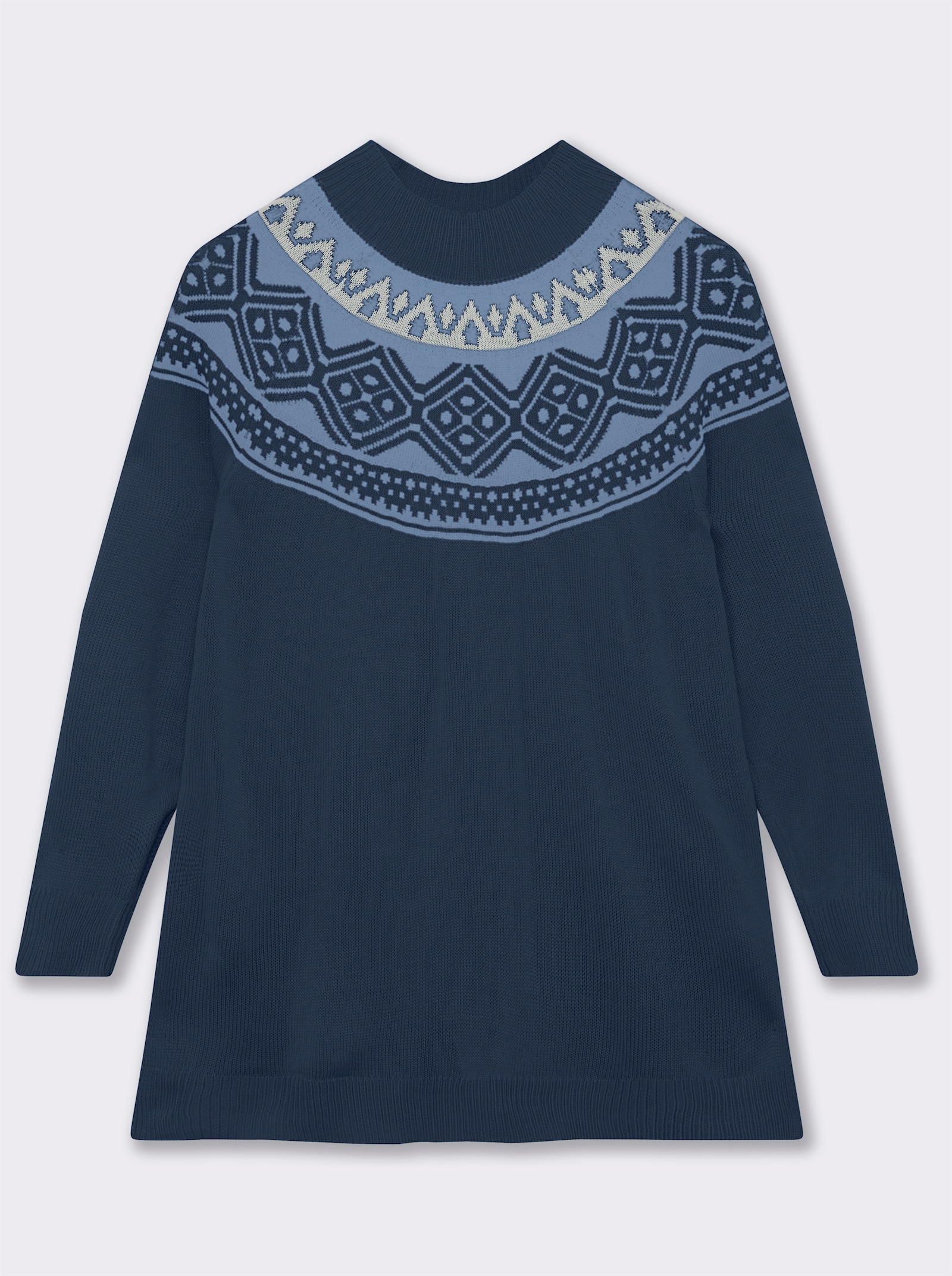 Longpullover mit Norwegermuster - dunkelblau-bleu