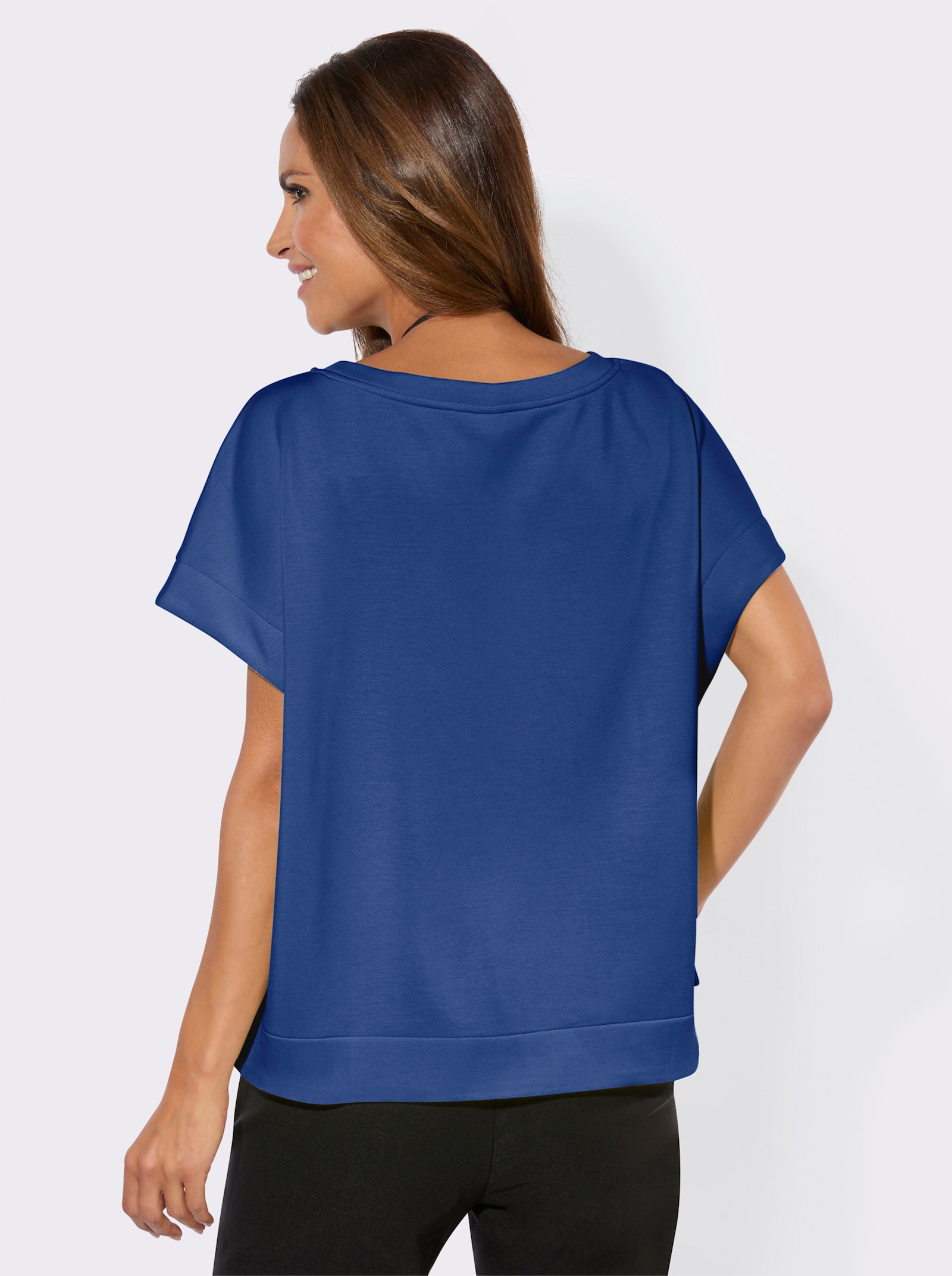 Sweatshirt mit Seitenschlitzen - royalblau