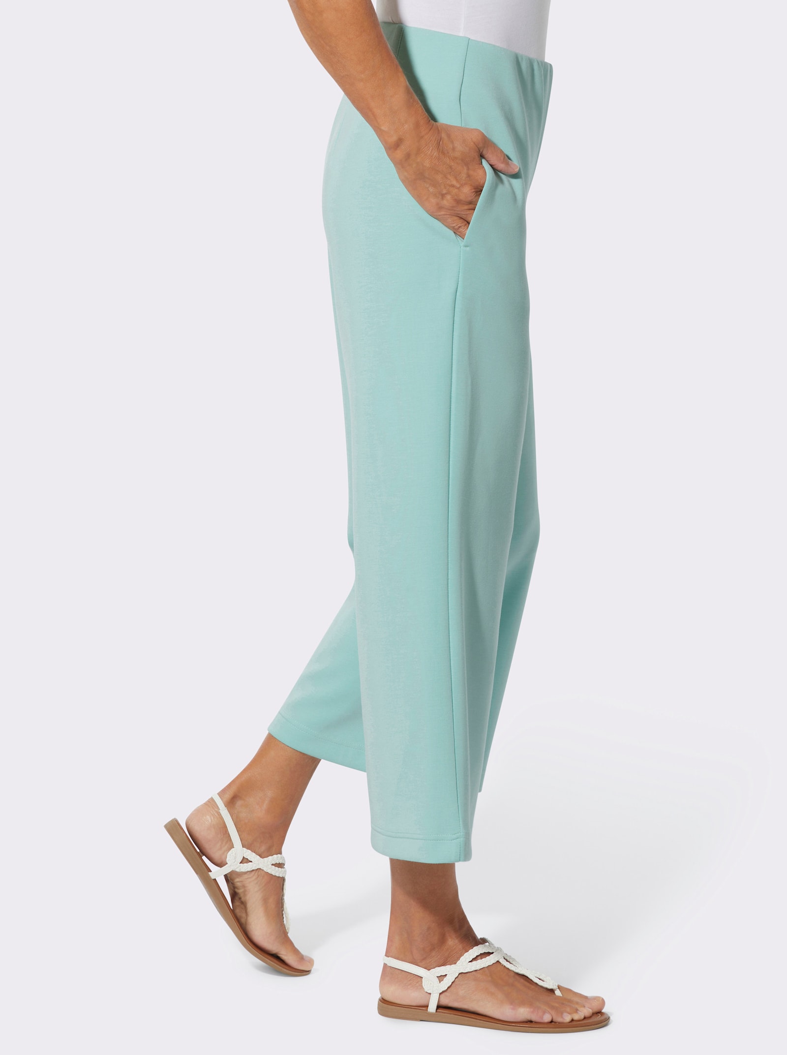 Jerseyhose mit weiten Beinen - mint