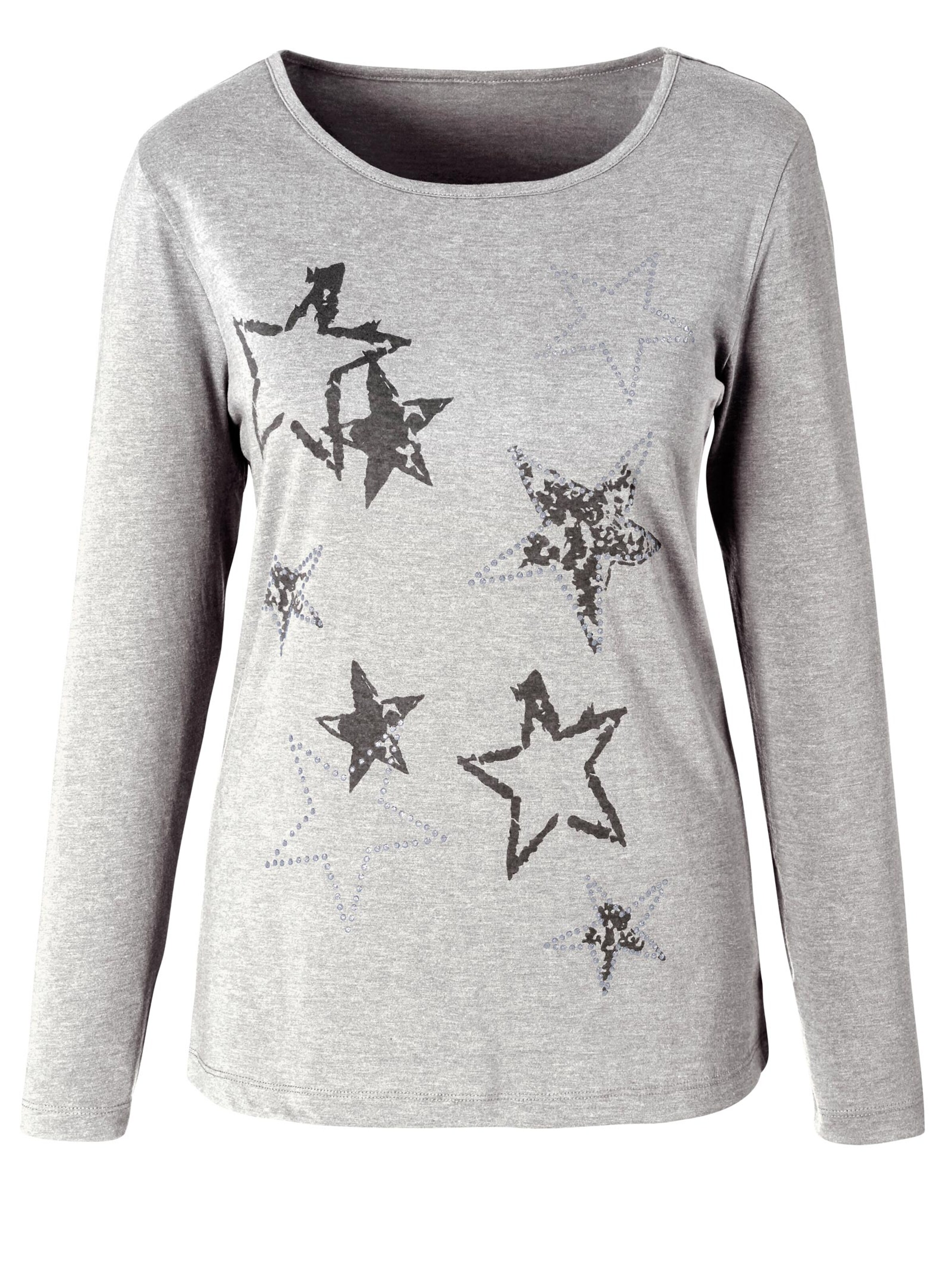 Shirt - grau-meliert bedruckt