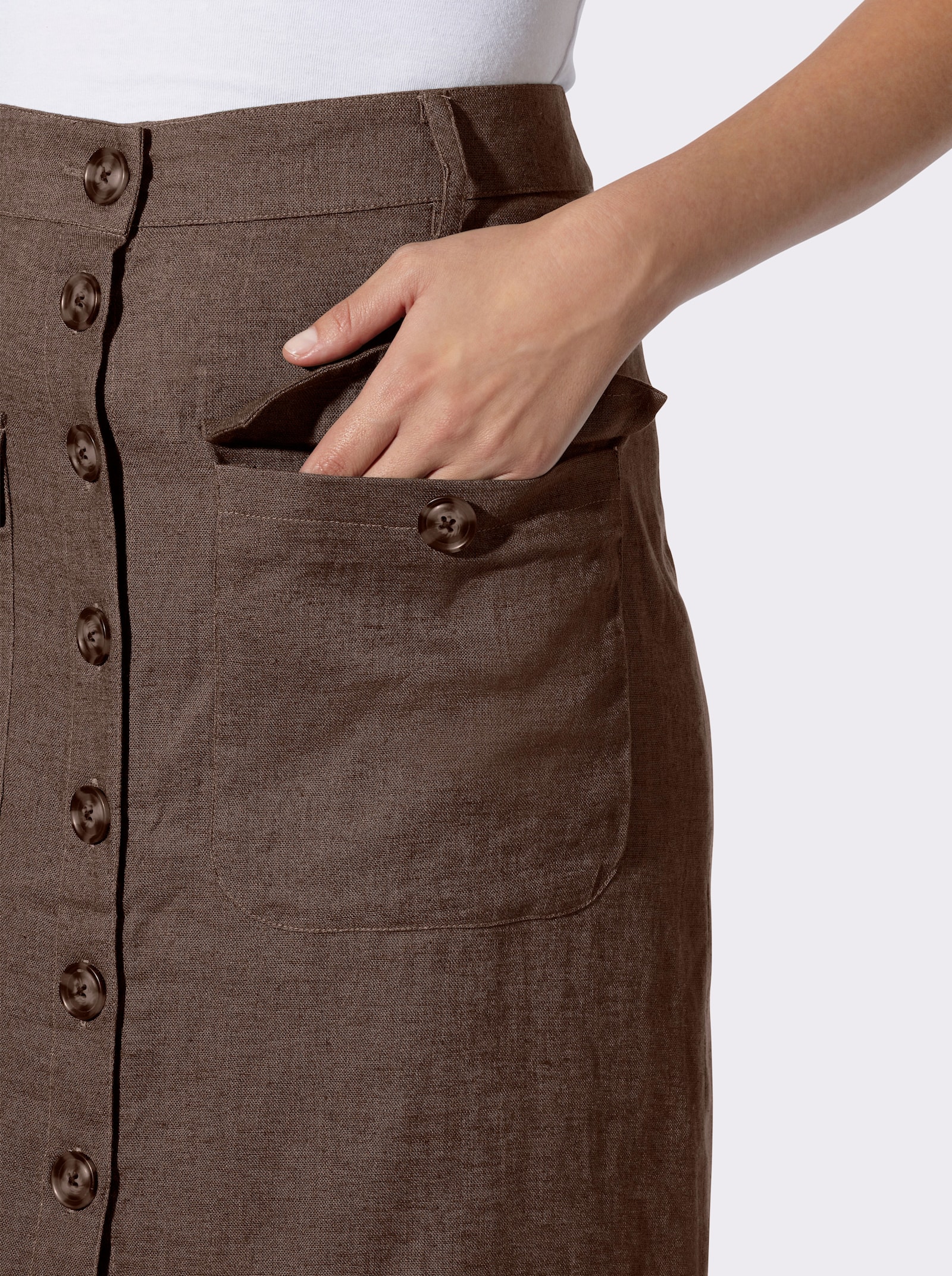 heine Sommerrock mit Knopfleiste - schoko