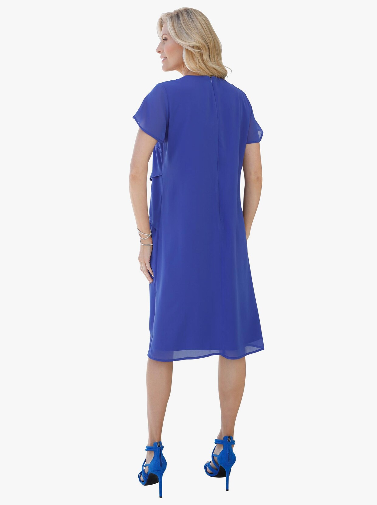 Chiffon jurk - koningsblauw