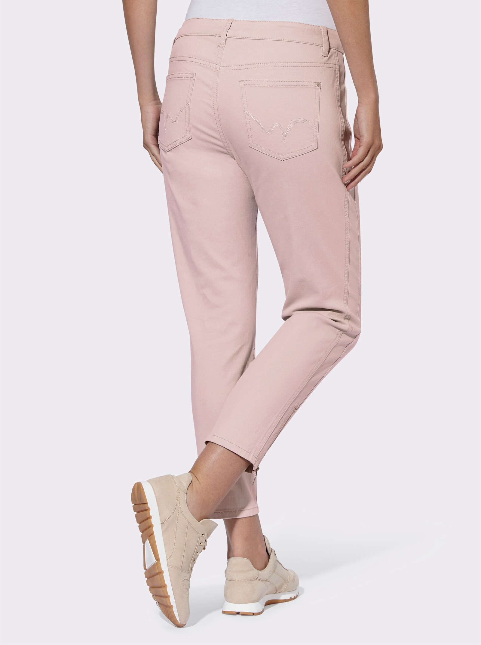 heine 5-Pocket-Hose mit seitlichen Einsätzen - puder