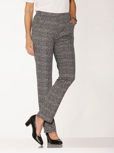 Jerseyhose in Ripp-Qualität - taupe-graphit-bedruckt