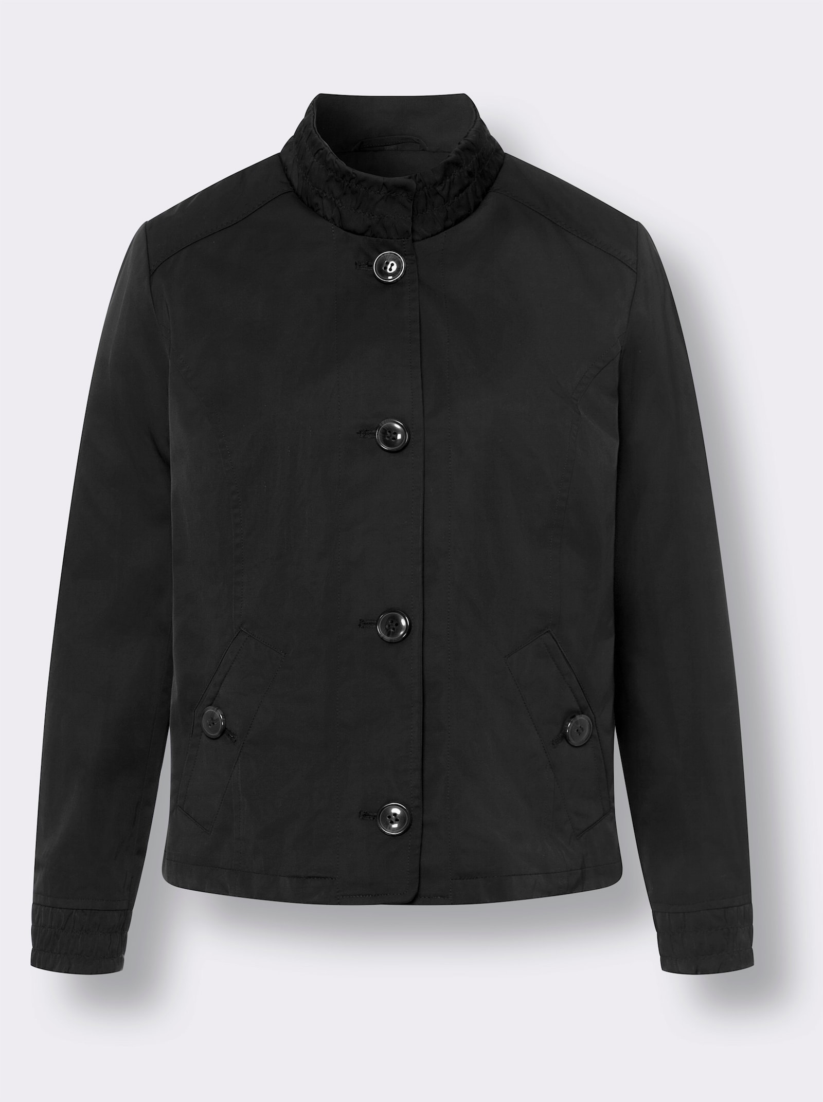 heine Übergangsjacke mit Smok-Abschlüssen - schwarz