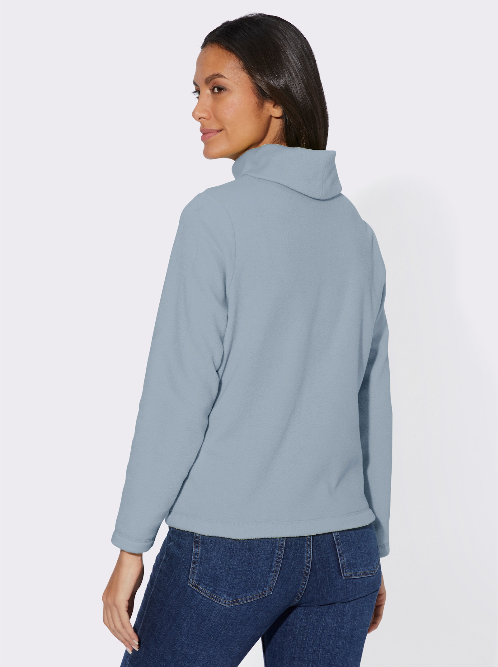 Fleeceshirt mit Zier-Nähten - hellblau