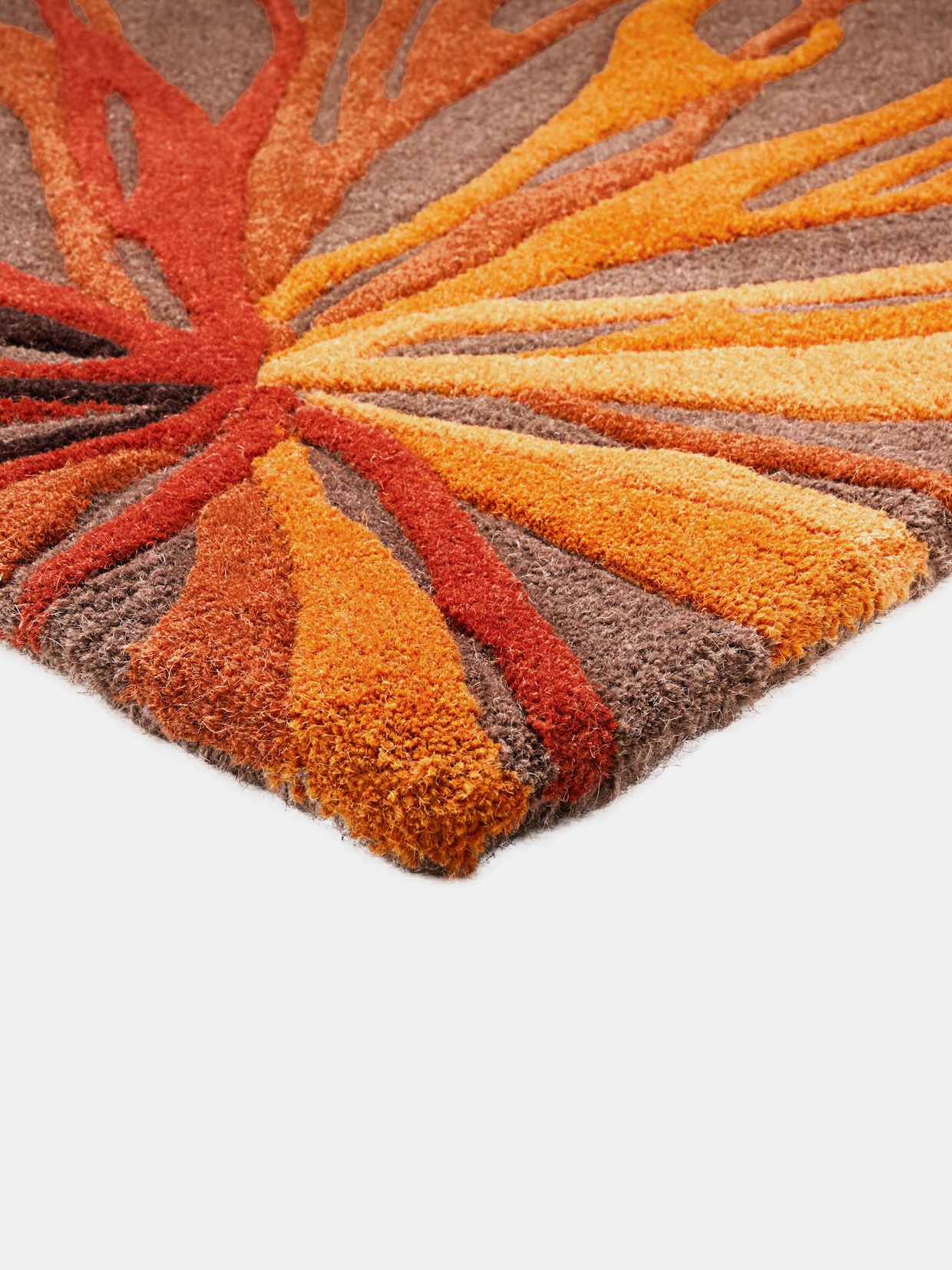 heine home Hoogpolig tapijt - taupe/rood
