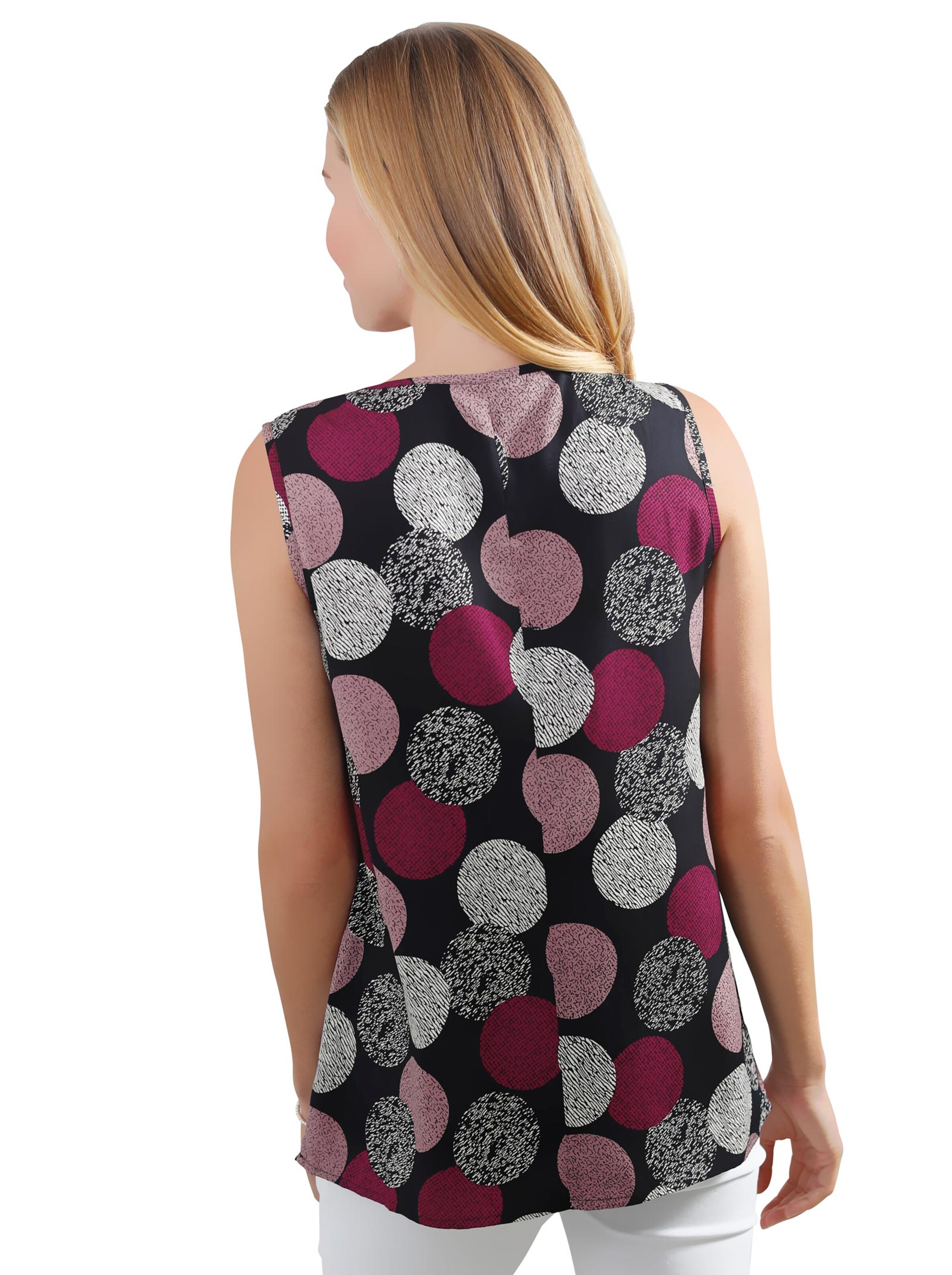 Blusentop - rosé-marine-bedruckt