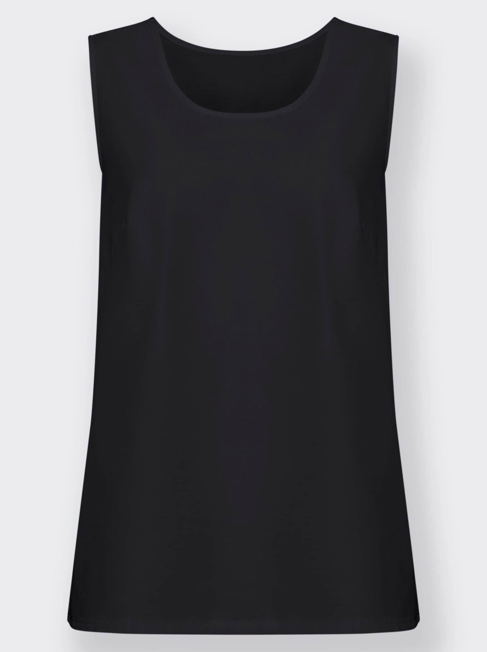 Top na ramienka, bočné rázporky - čierna