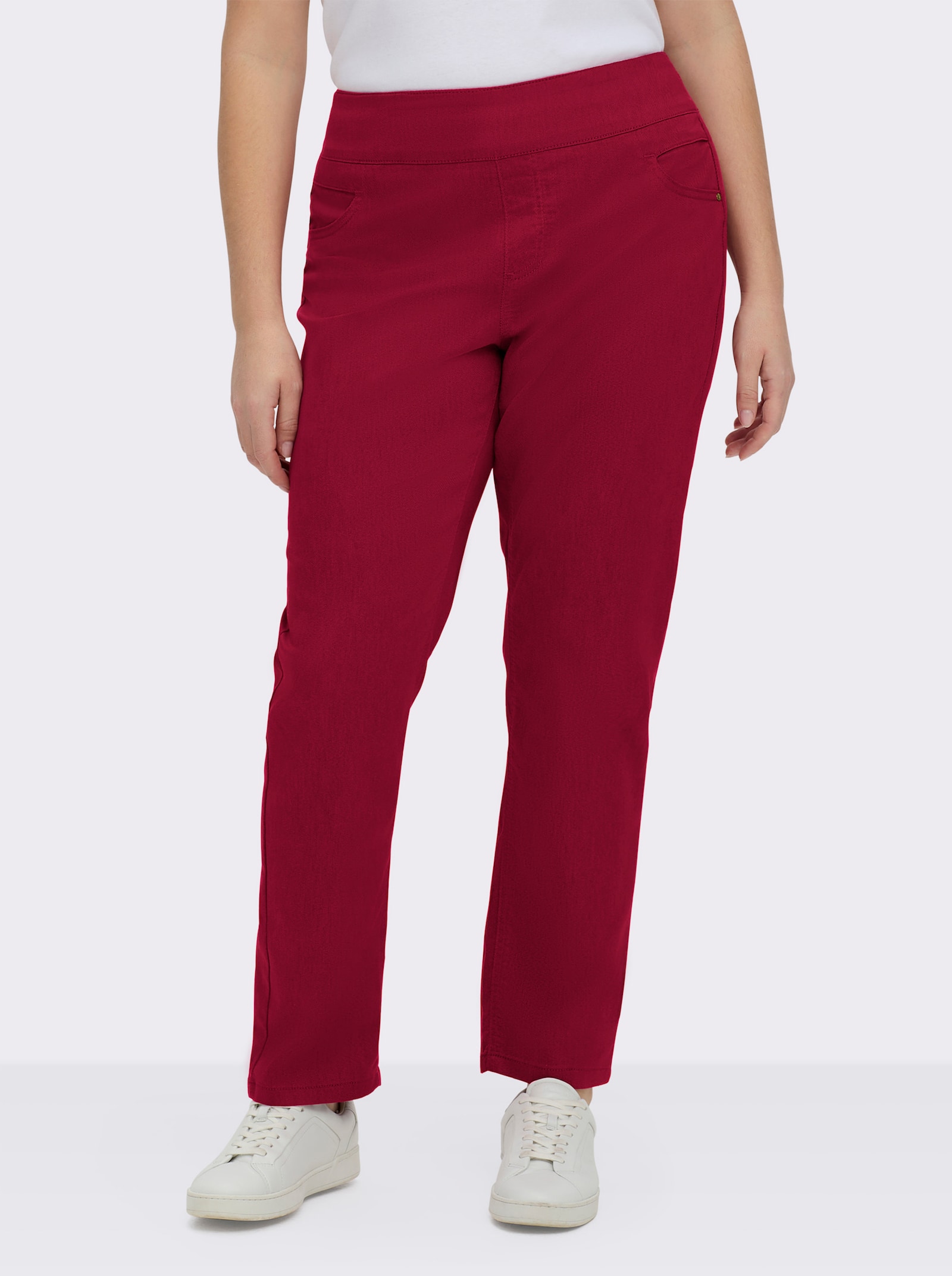 Schlupfhose mit hohem Dehnbund - rot