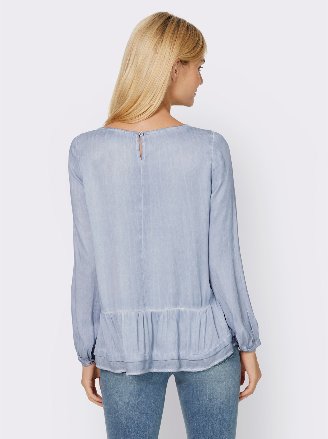 heine Blouse met volants - bleu