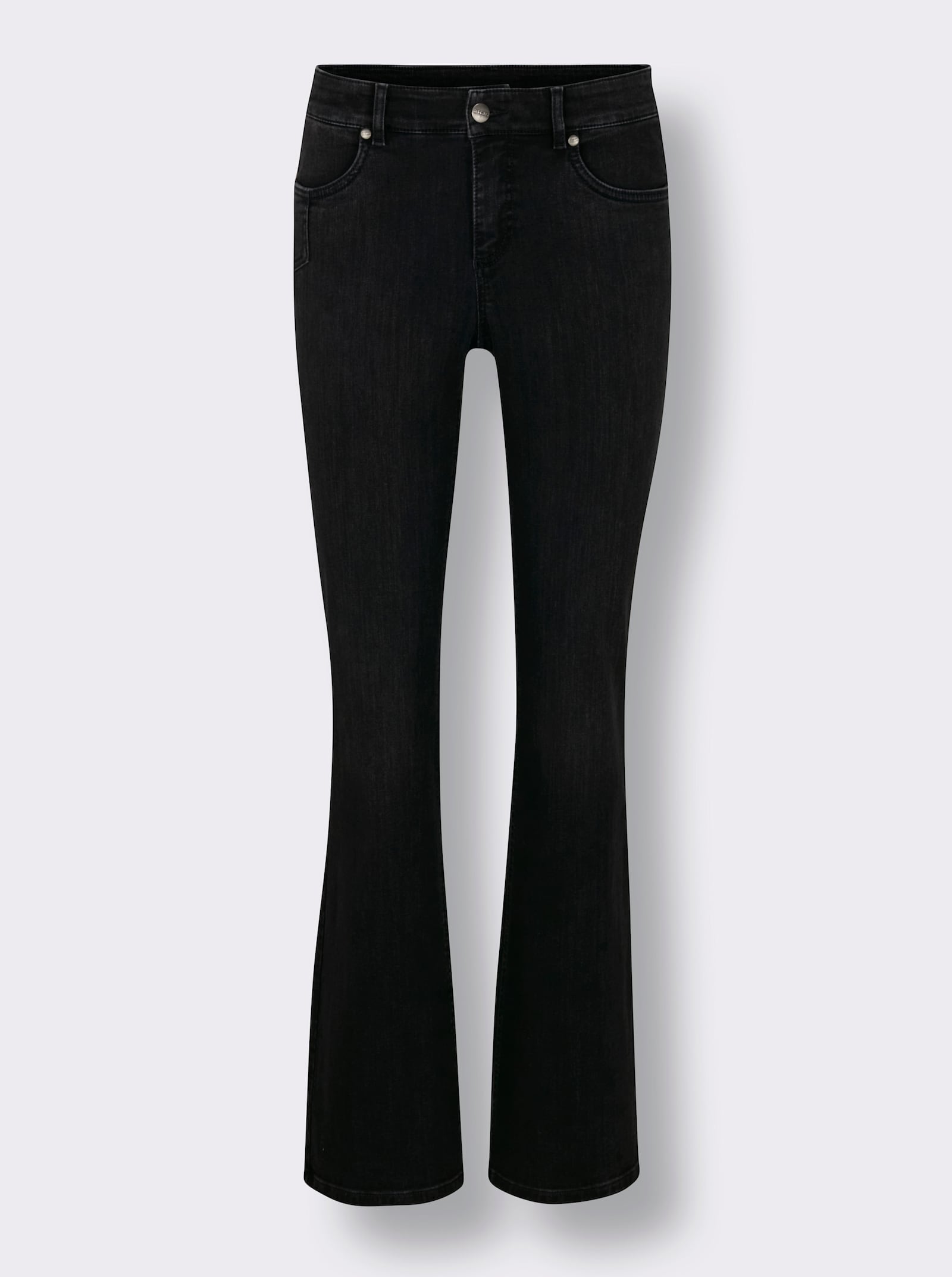 Ascari Stretch-Jeans mit weitem Bein - dark grey-denim