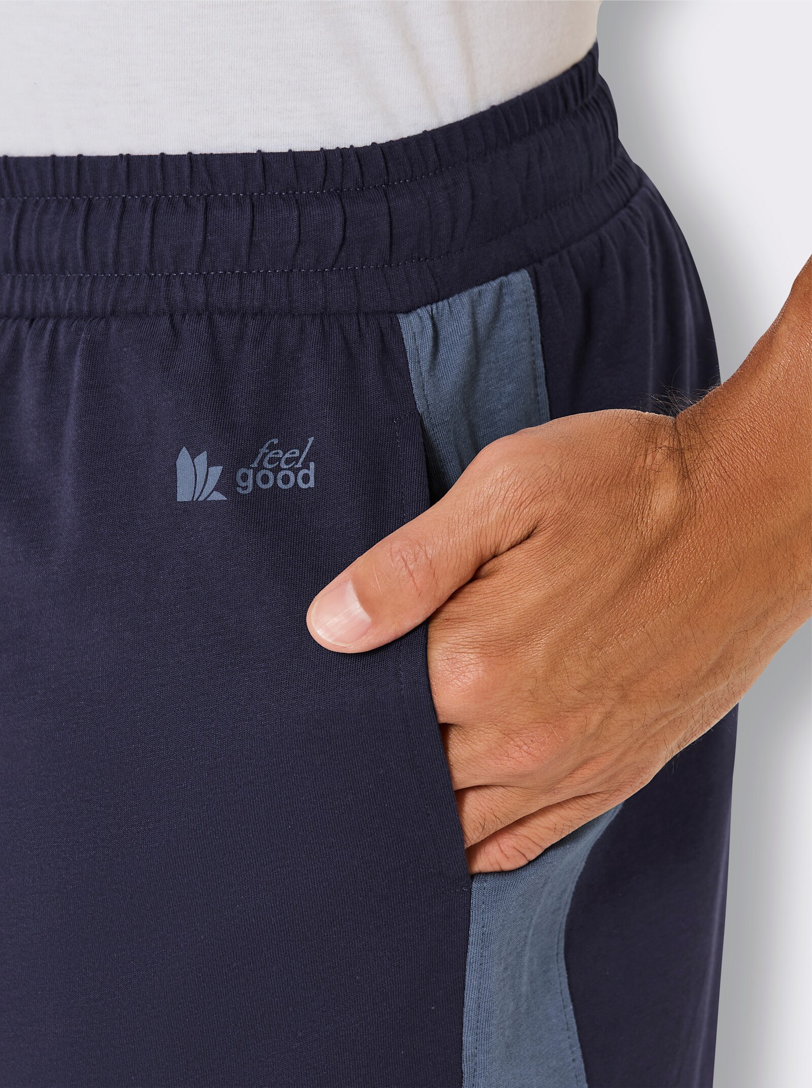 feel good Bermudas - marine-rauchblau + schwarz-anthrazit