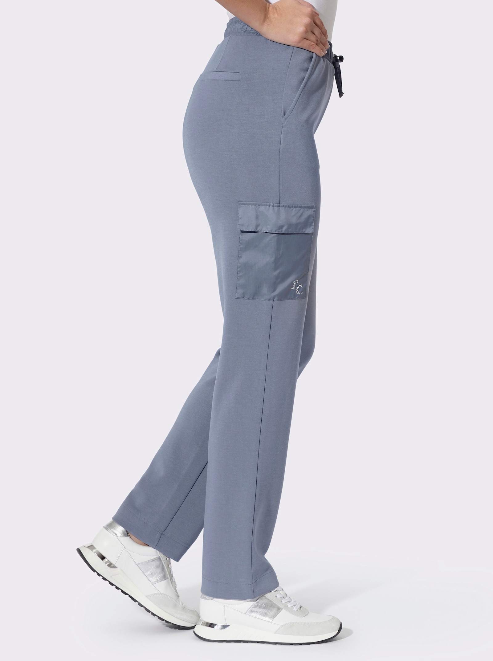 heine Jerseyhose mit Glitzer-Applikation - taubenblau