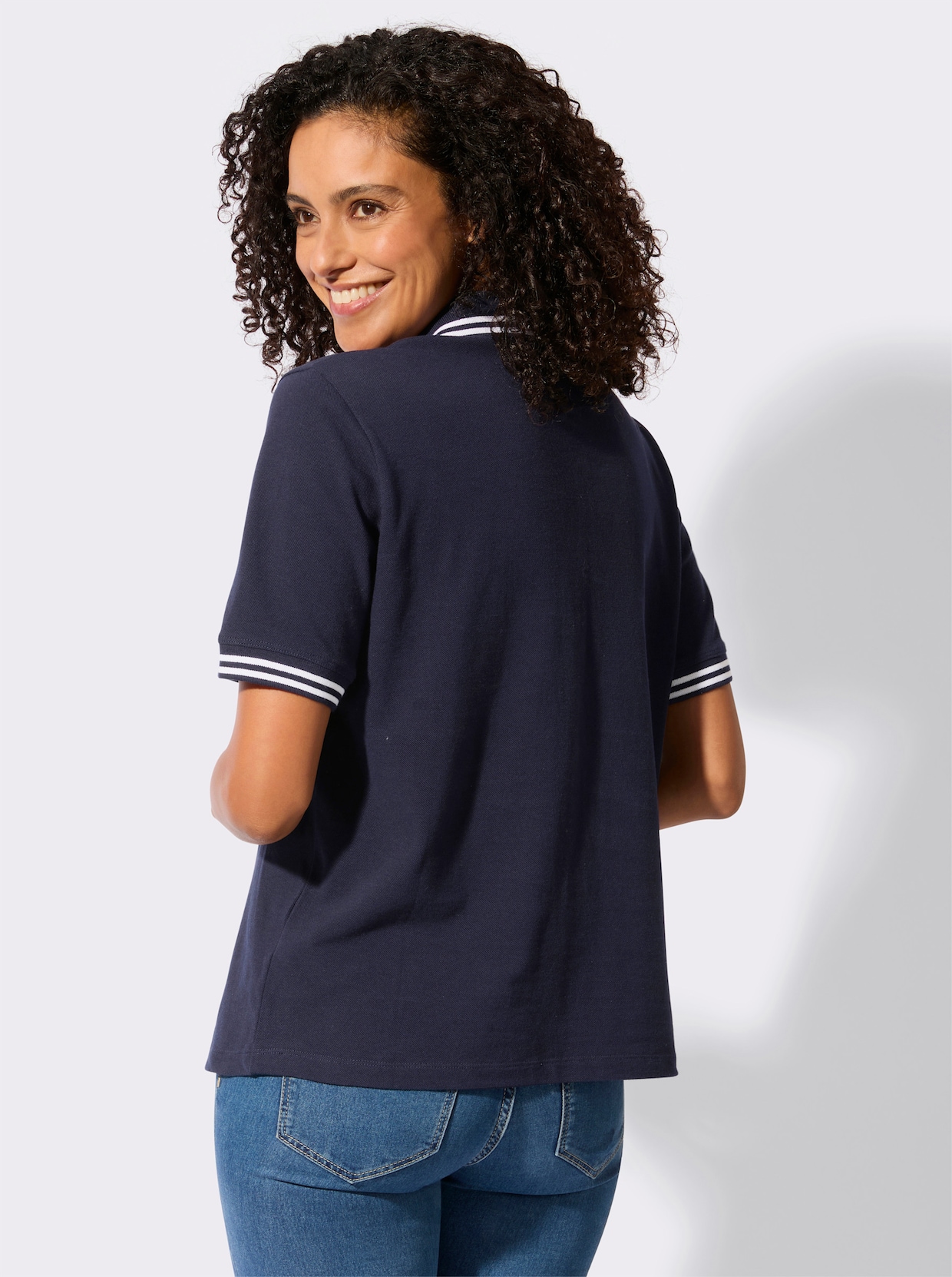 Poloshirt aus reiner Baumwolle - marine