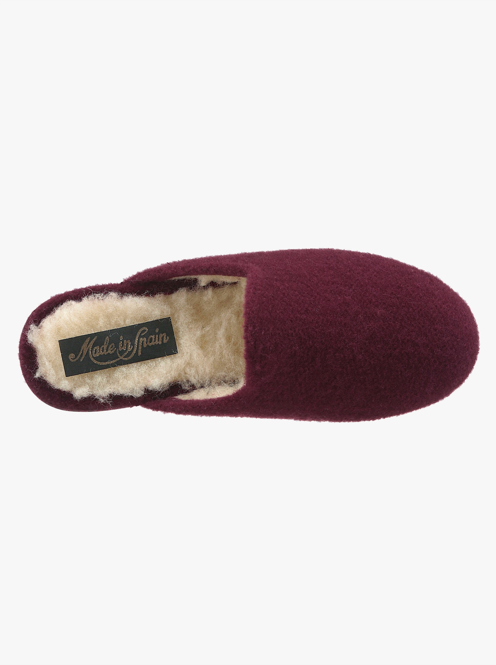 Pantoffel - bordeaux + beige