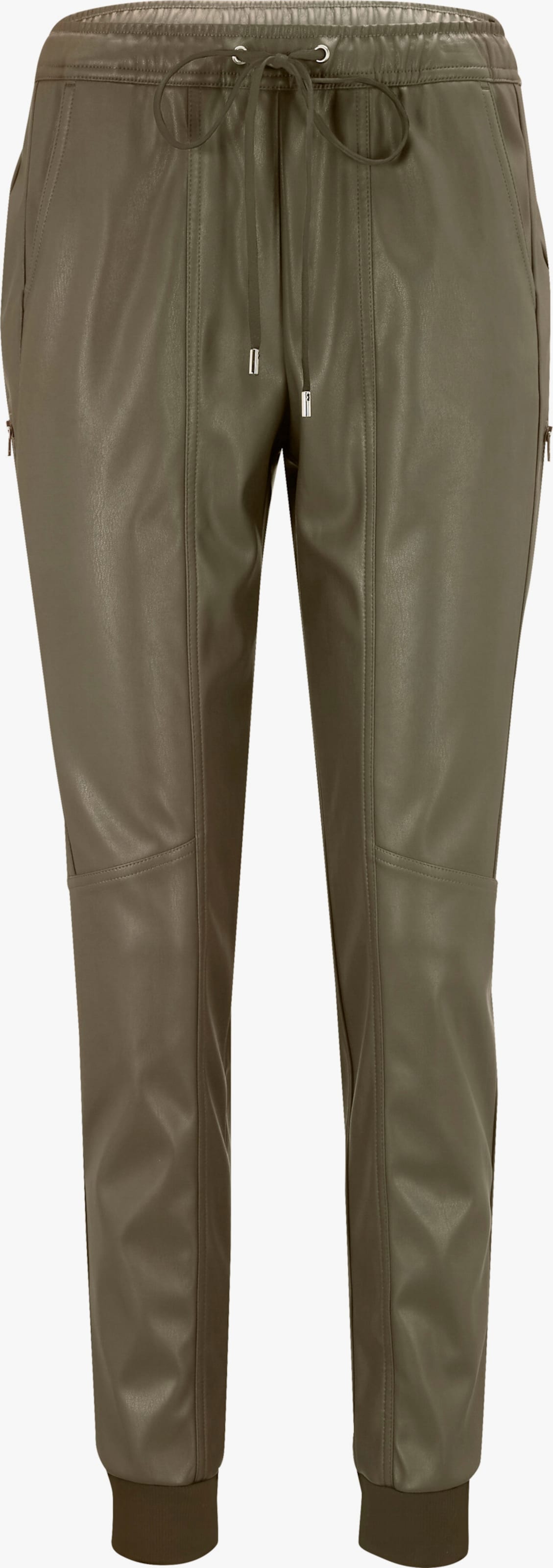 heine Pantalon en synthétique, coupe carotte - kaki