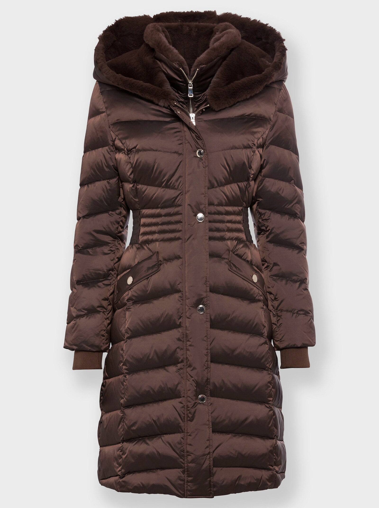 heine Steppmantel mit Westen-Einsatz - schoko