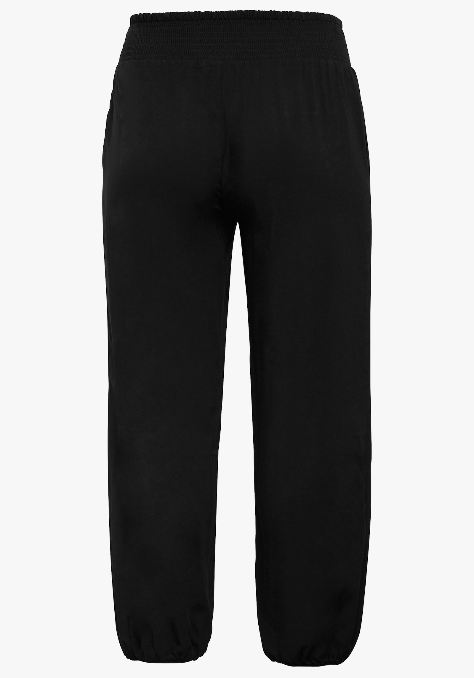 sheego Comfortbroek met smokband, wijd model - zwart