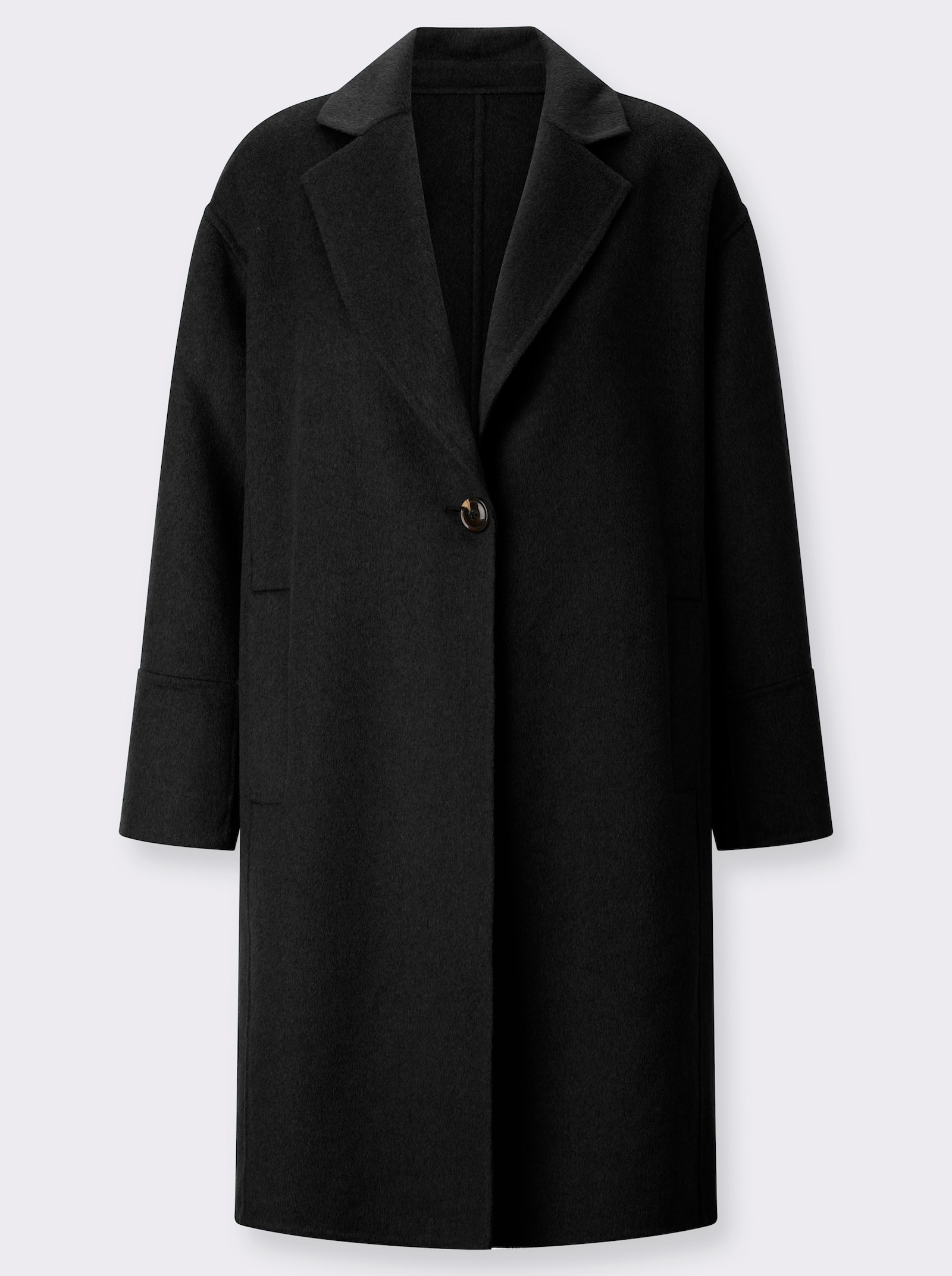 Kurzmantel in Doubleface-Qualität - schwarz