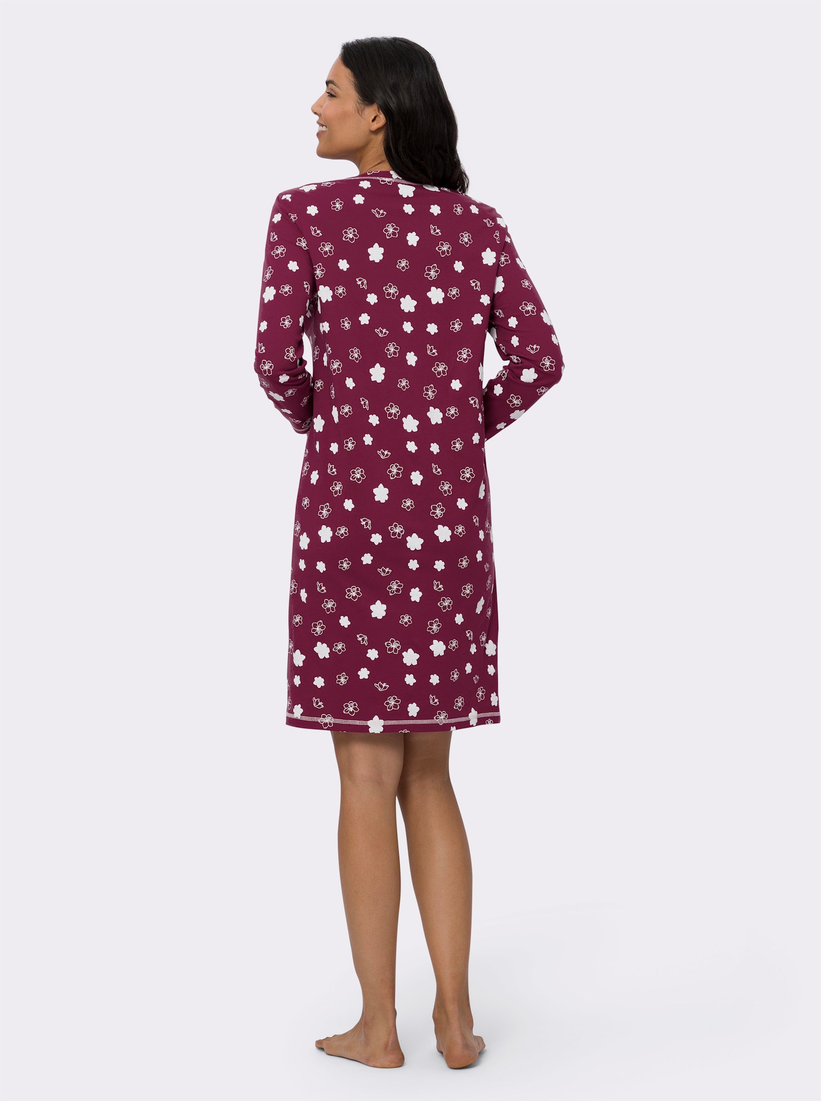 Nachthemden mit Kontrast-Akzenten, im Doppelpack - malve + malve-bedruckt