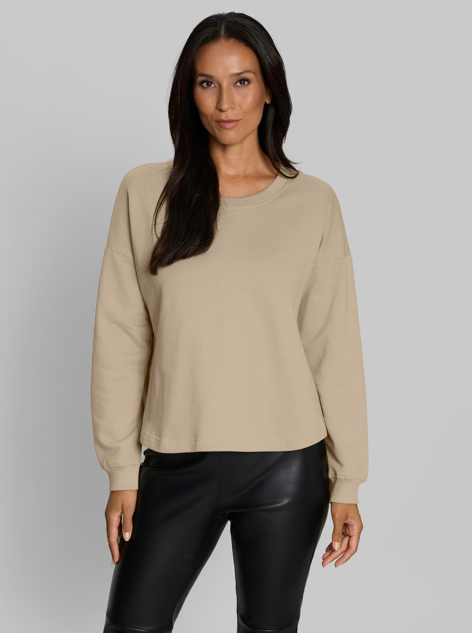 heine Sweater mit Schriftzug hinten - beige