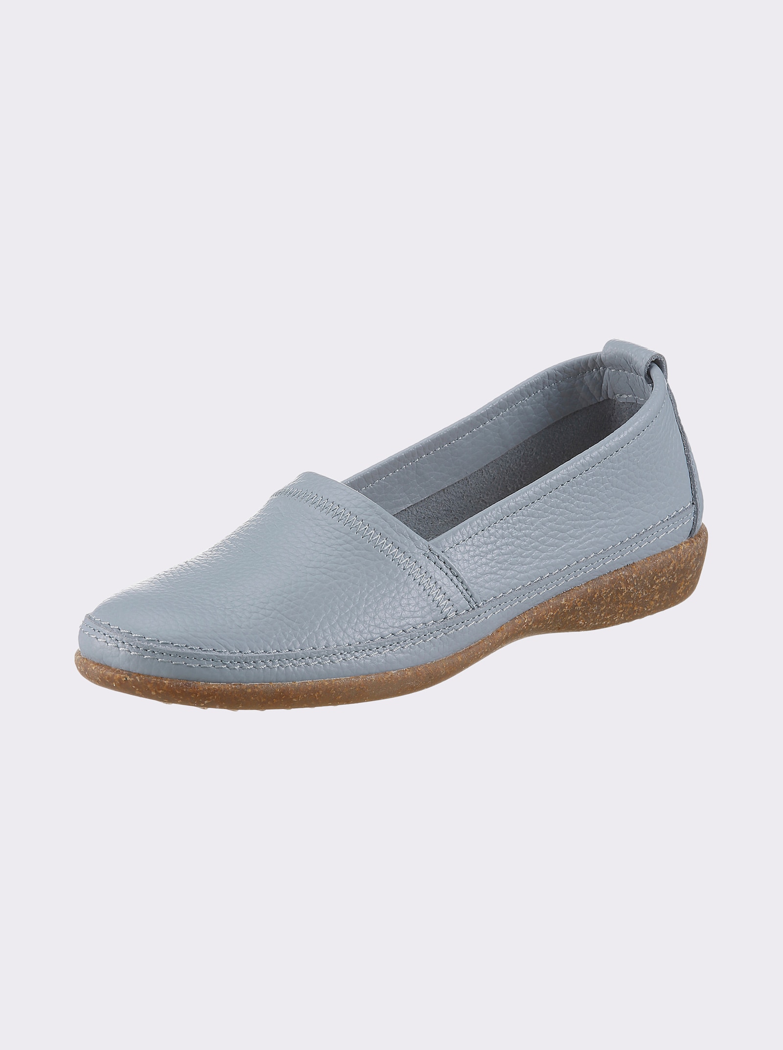 airsoft modern+ Slipper aus Glattleder - hellblau