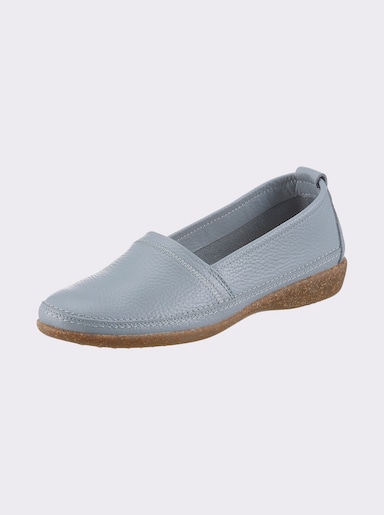 airsoft modern+ Slipper aus Glattleder - hellblau