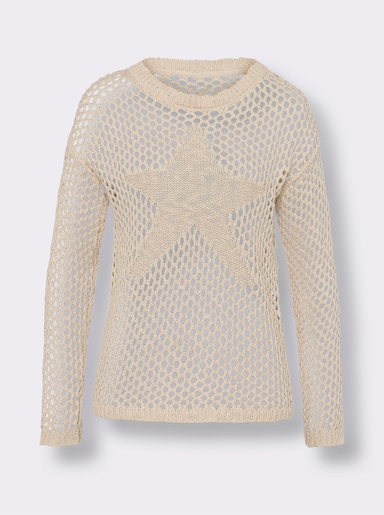 heine Ajourpullover - zand