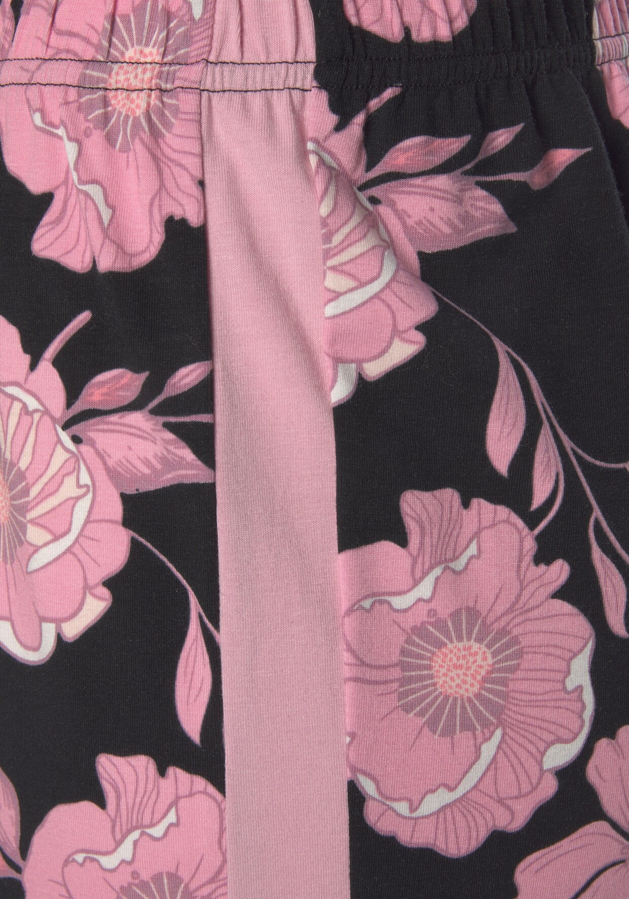 LASCANA Pyjamabroek - zwart/roze gebloemd