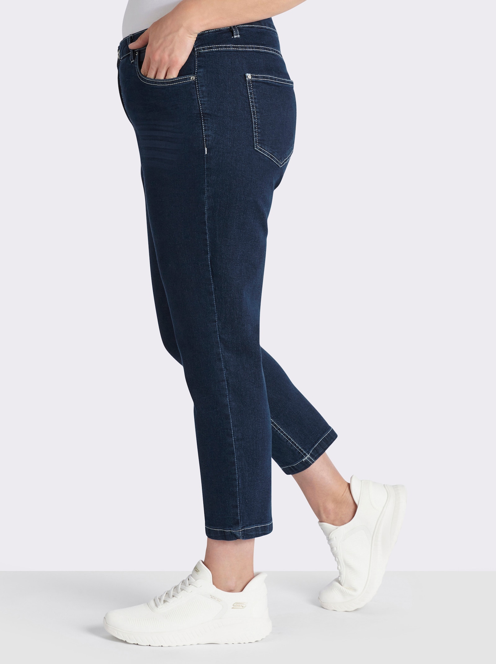 7/8-Jeans mit Stretch-Anteil - blue-stone-washed