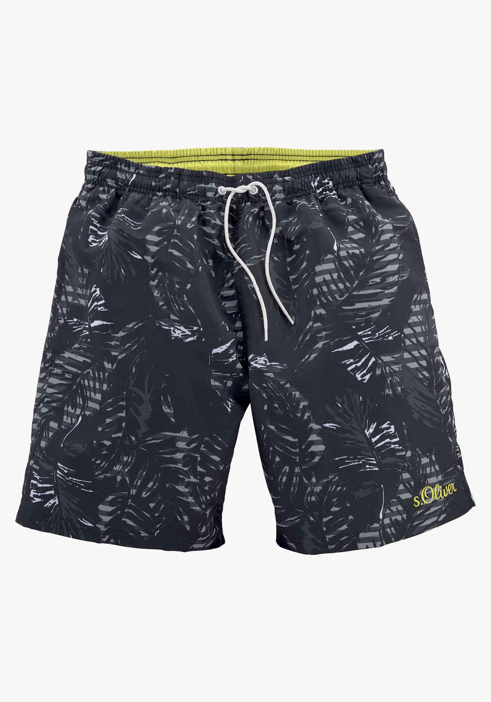 s.Oliver Badeshorts - schwarz-bedruckt