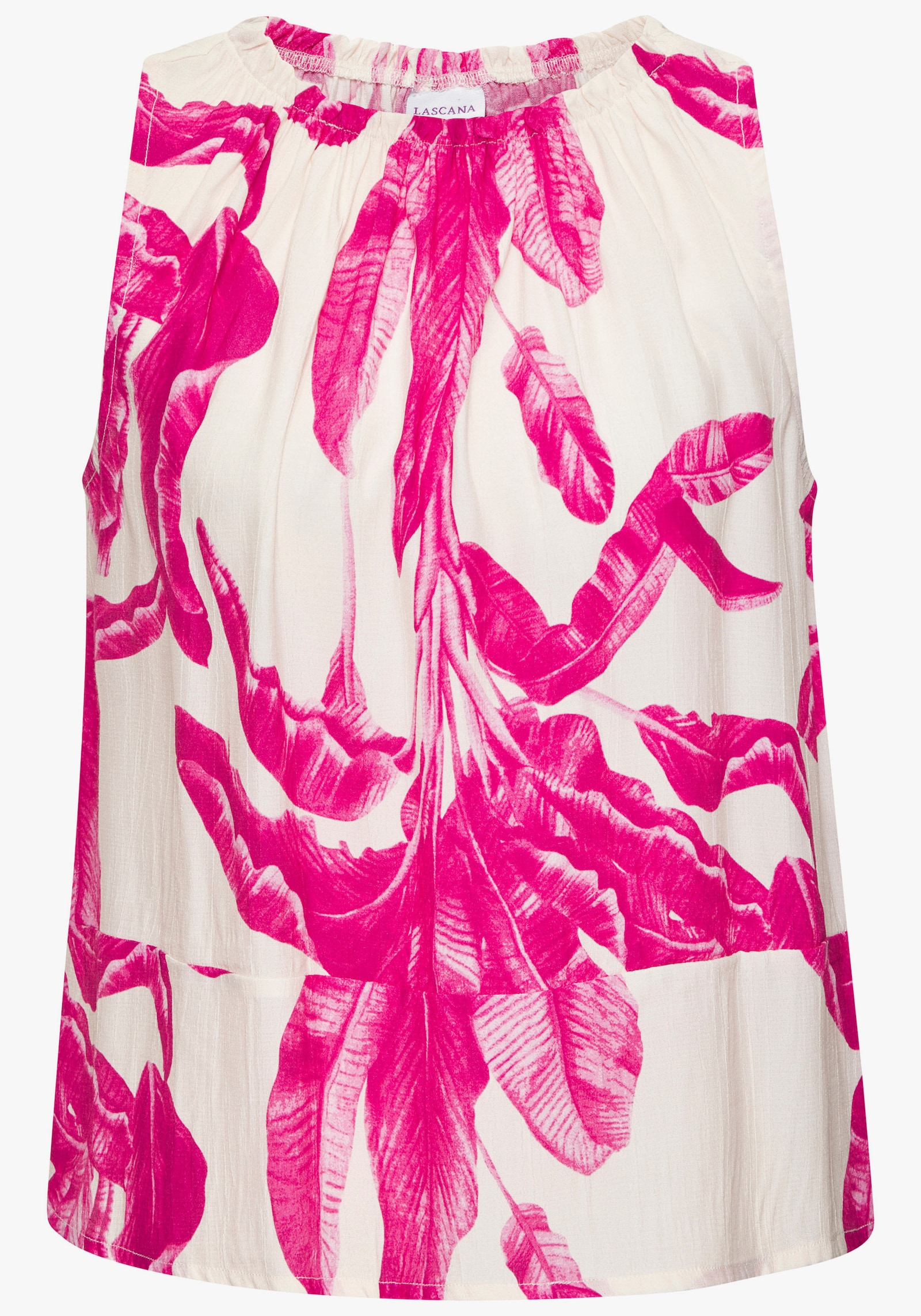 LASCANA Strandtop - creme-pink bedruckt