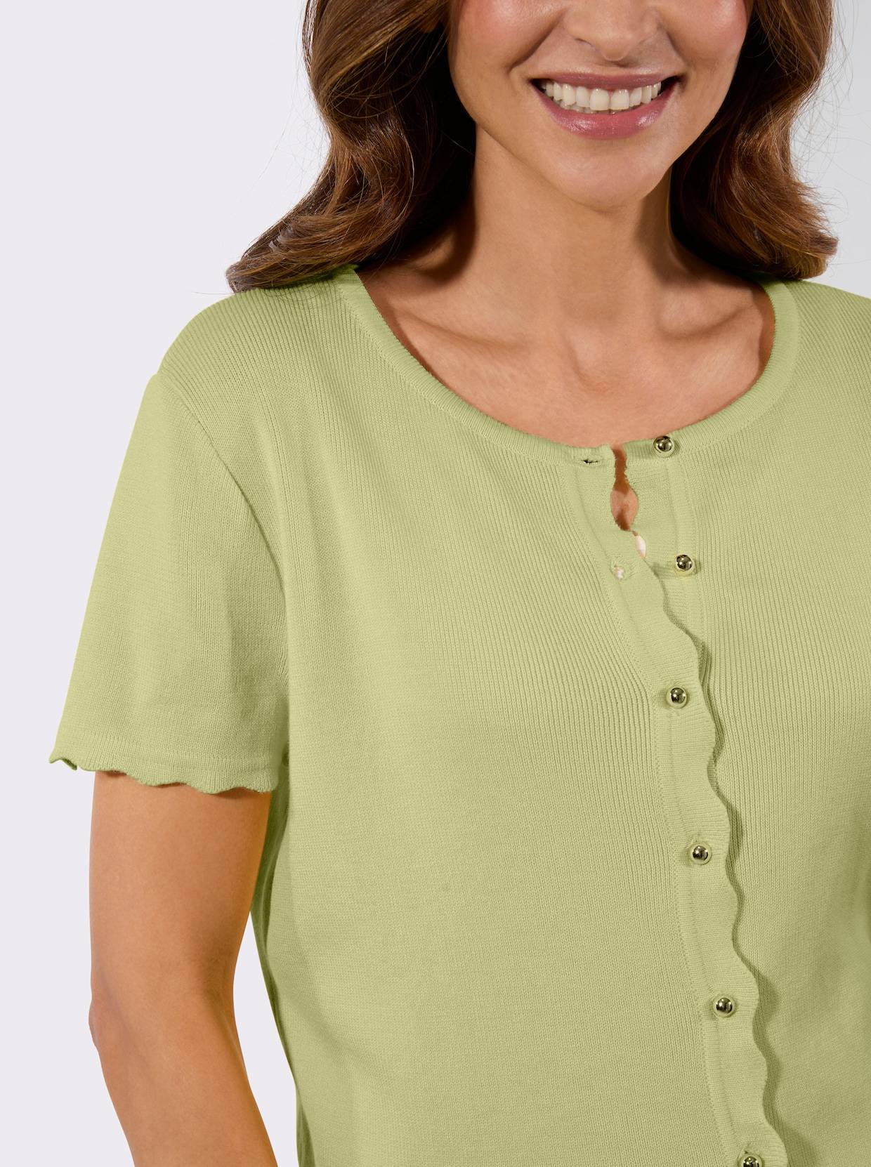 Bolero mit Wellenkante - pistazie