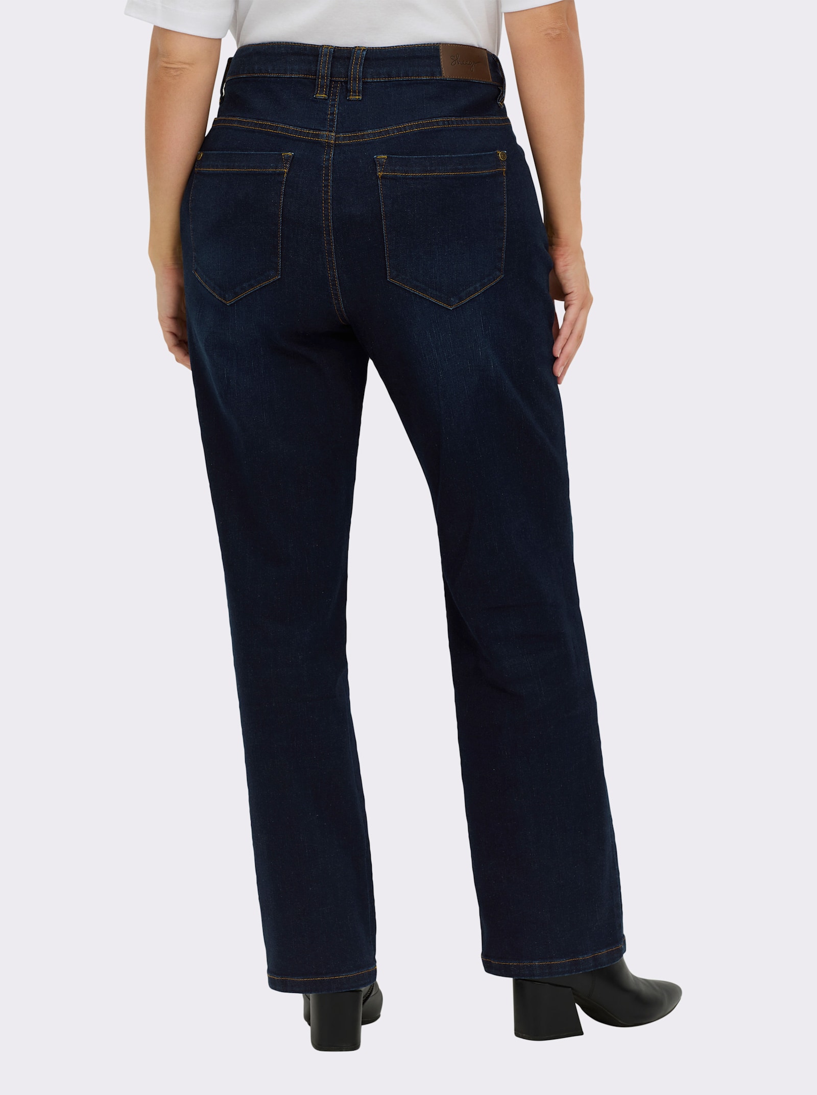 sheego 5-pocketjeans met rechte pijpen - dark-blue
