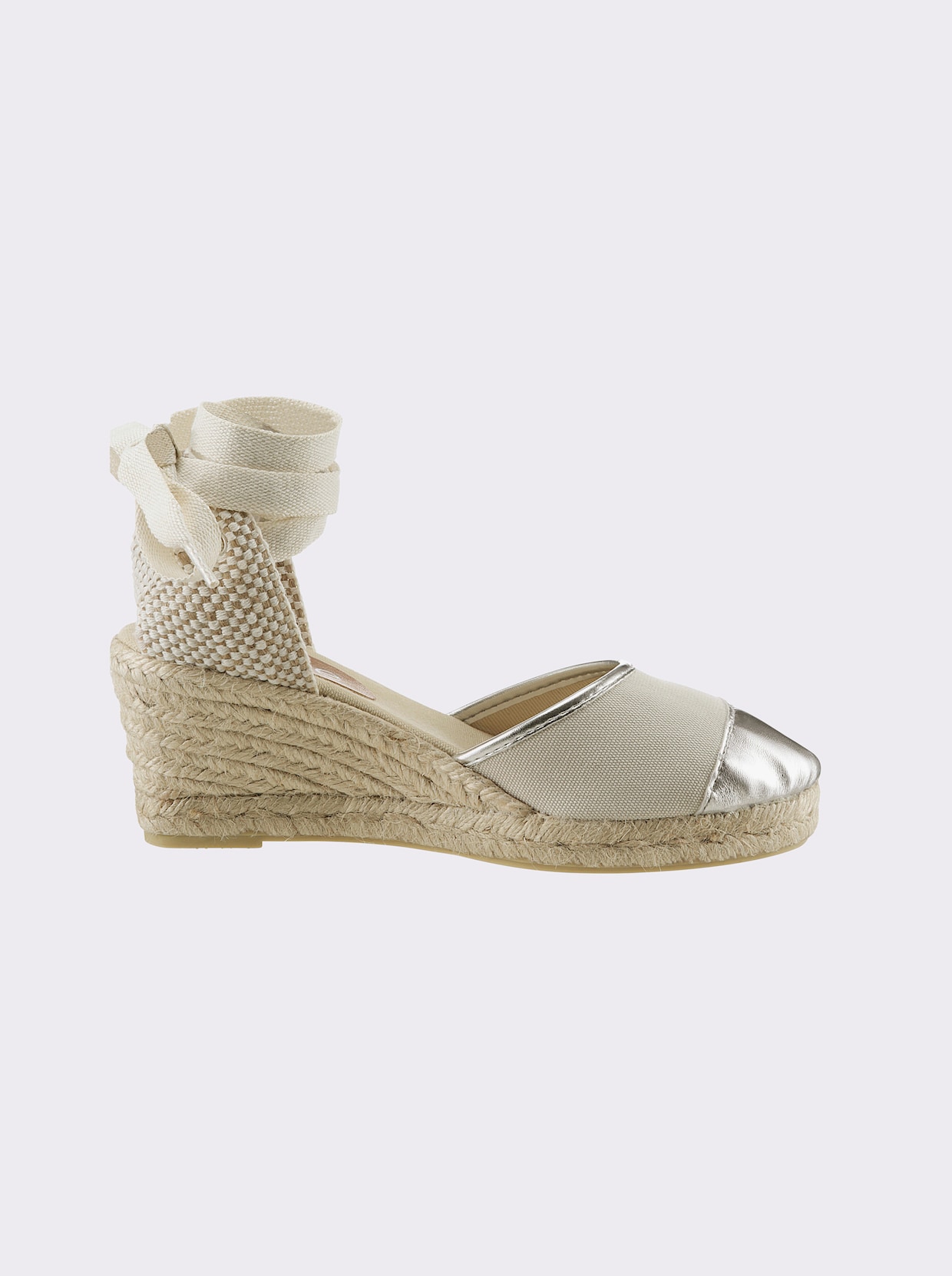 heine Keilsandalette - beige-silberfarben