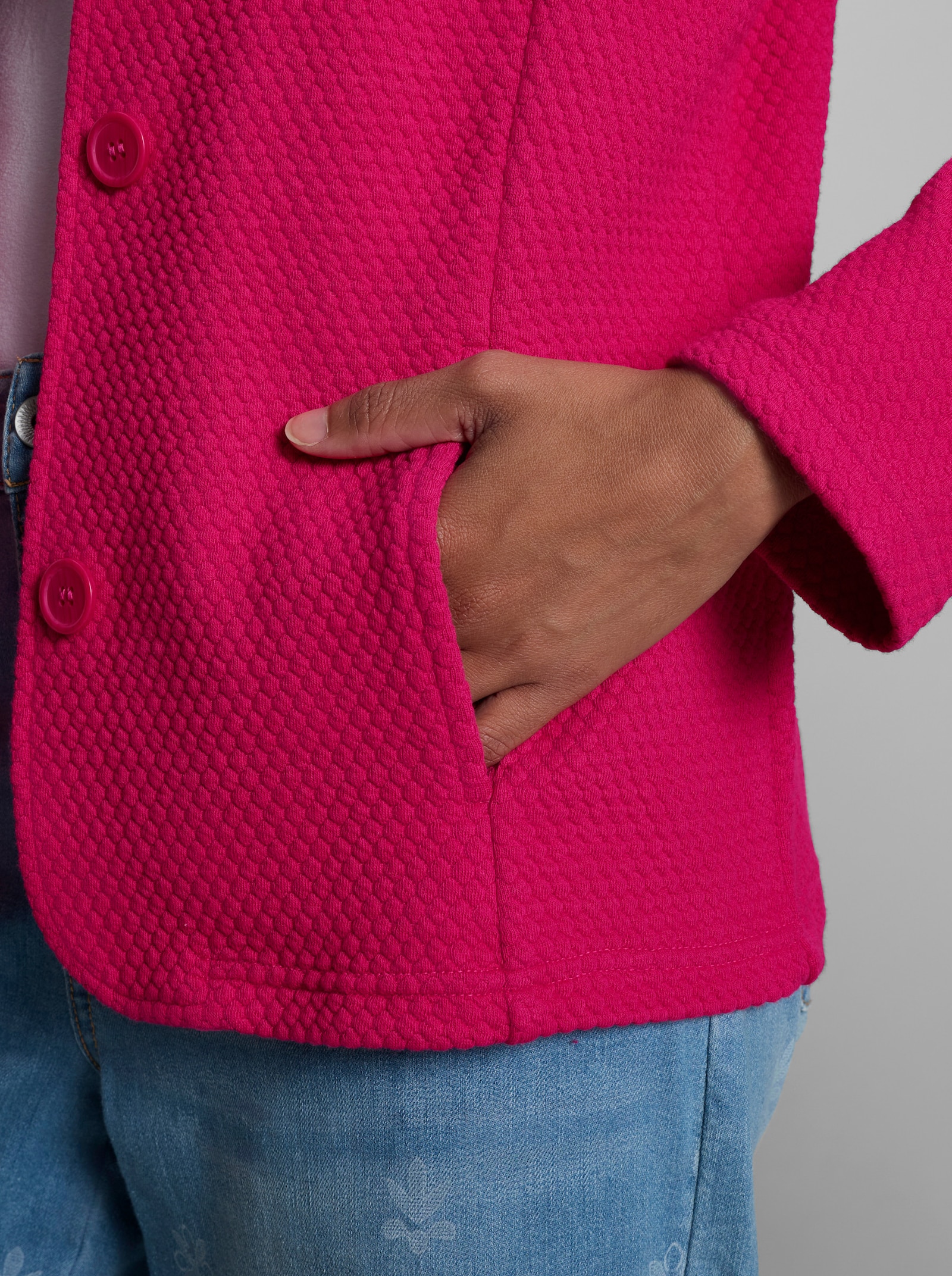 heine Blazer aus Waffelpikee - pink