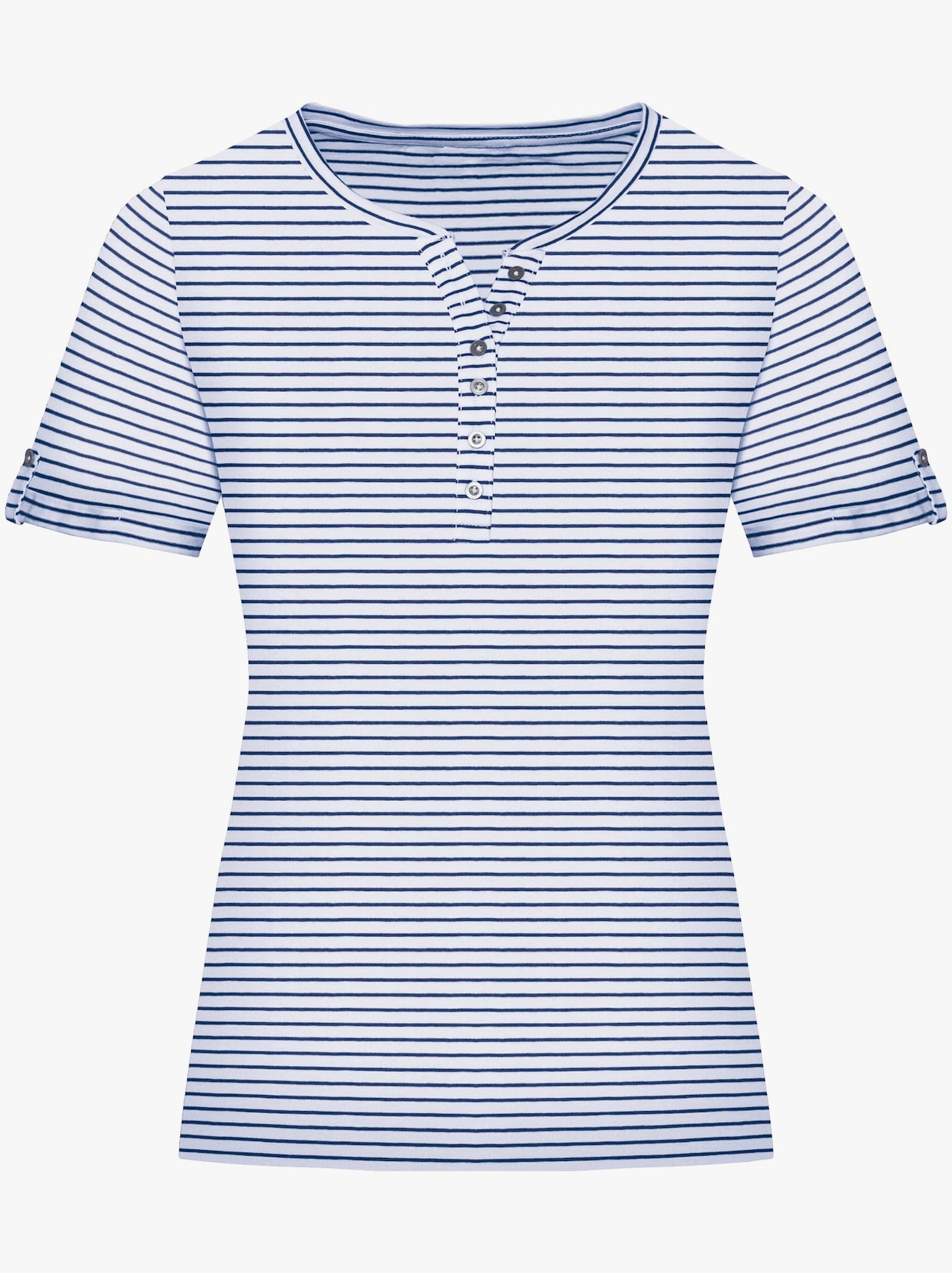 Tričko s krátkymi rukávmi - priečne pruhovaná námornícka modrá