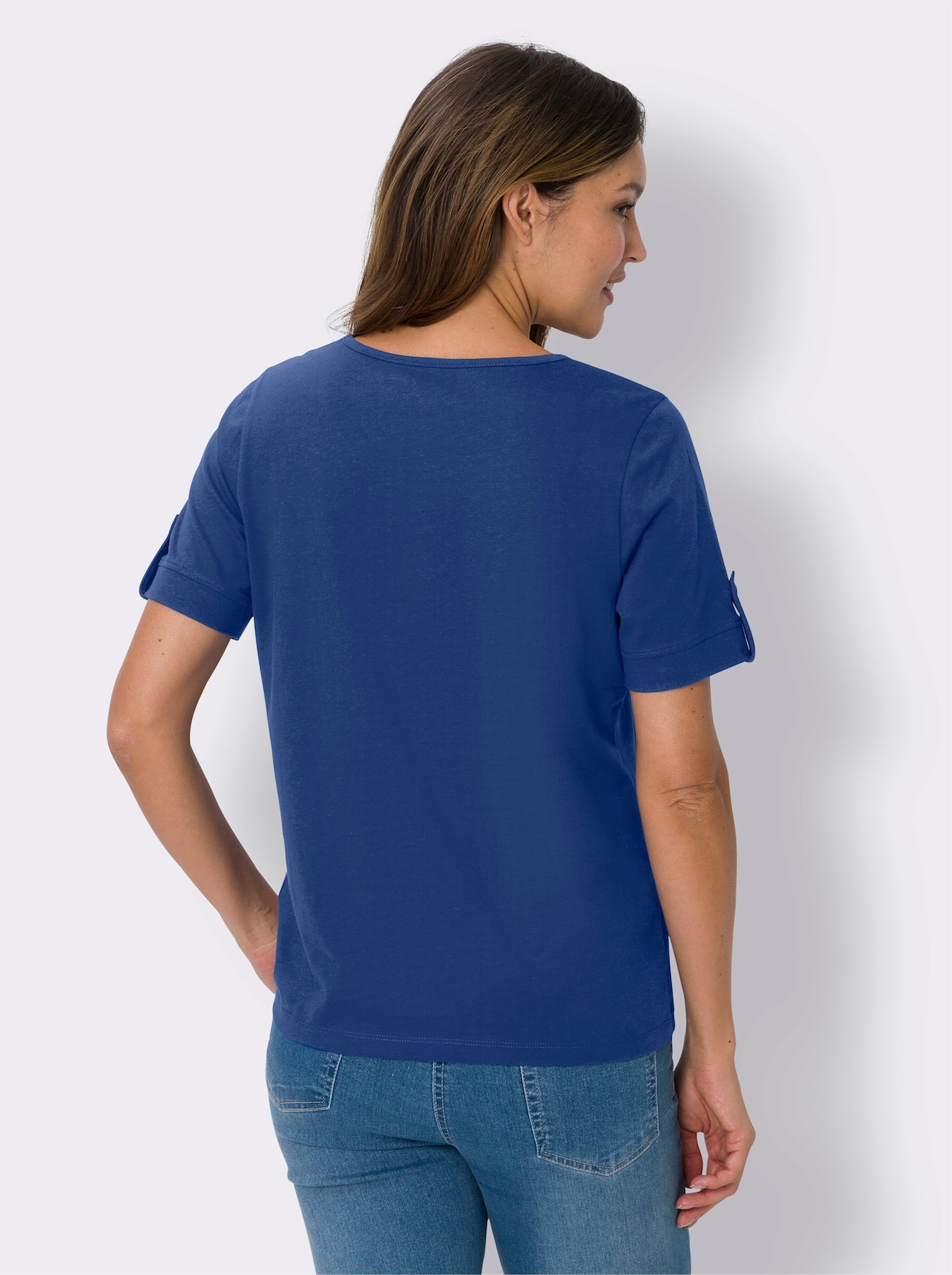 Doppelpack Shirts - royalblau + ecru-royalblau-geringelt