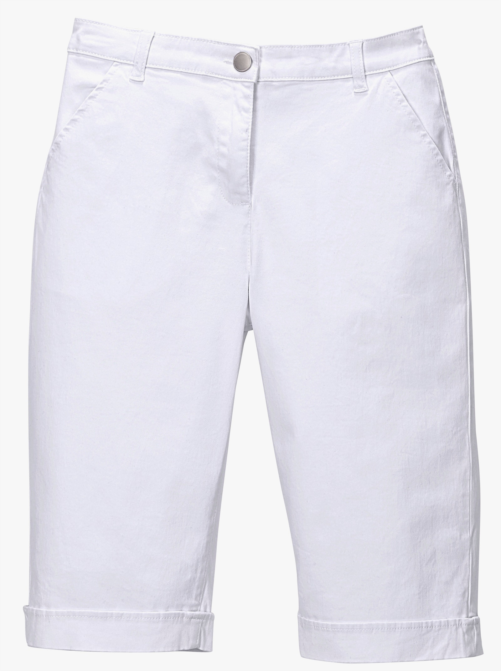 Jeansbermudas mit Dehnbund hinten - weiß
