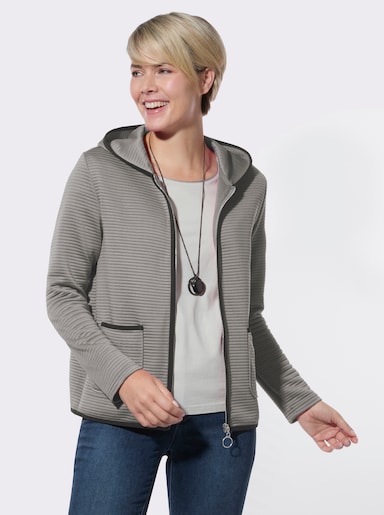 Shirtblazer mit Kapuze - steingrau